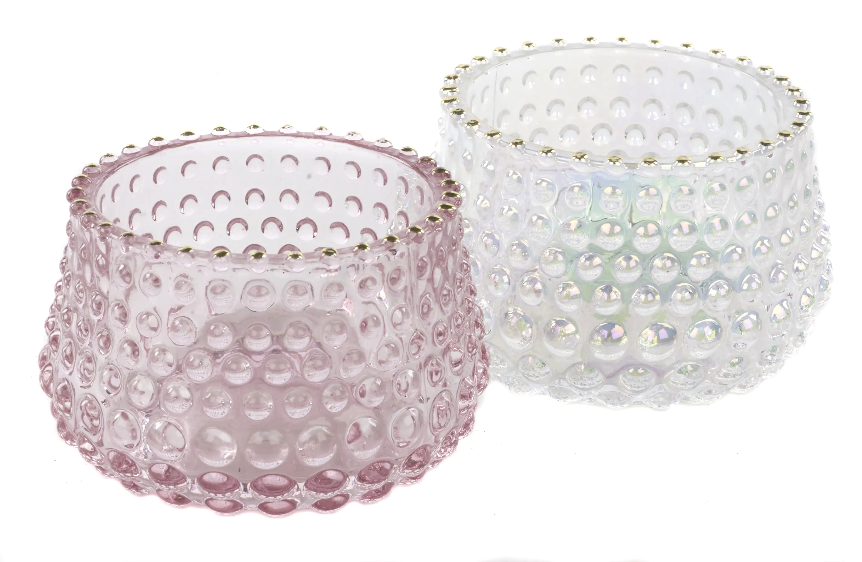 TrendLine Teelichthalter Glas 5,3 cm rose weiß