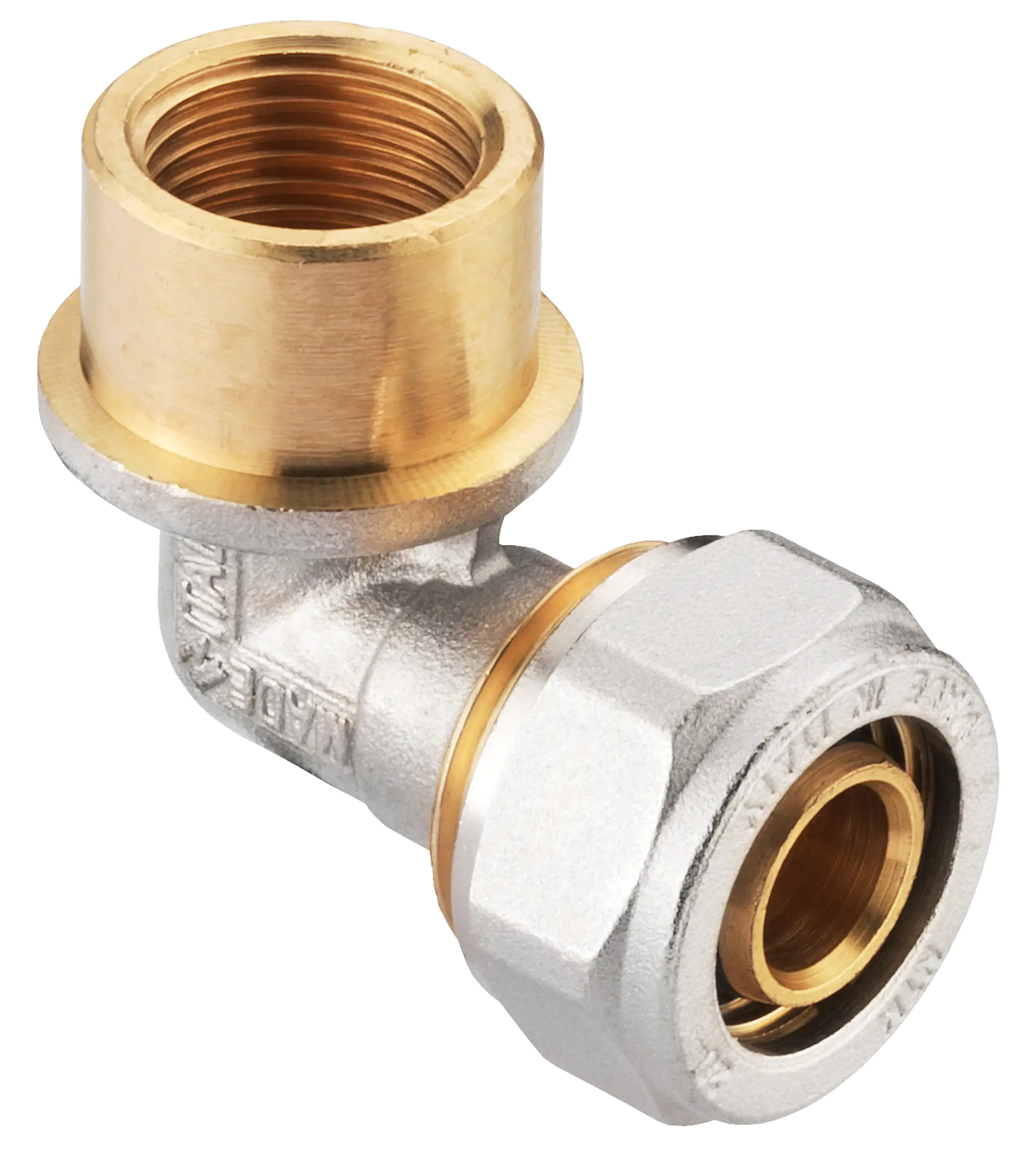 4035300819966 Cornat Winkel 90° ø 20 mm 1/2" IG Messing vernickelt, ø 20 mm, 1/2" IG