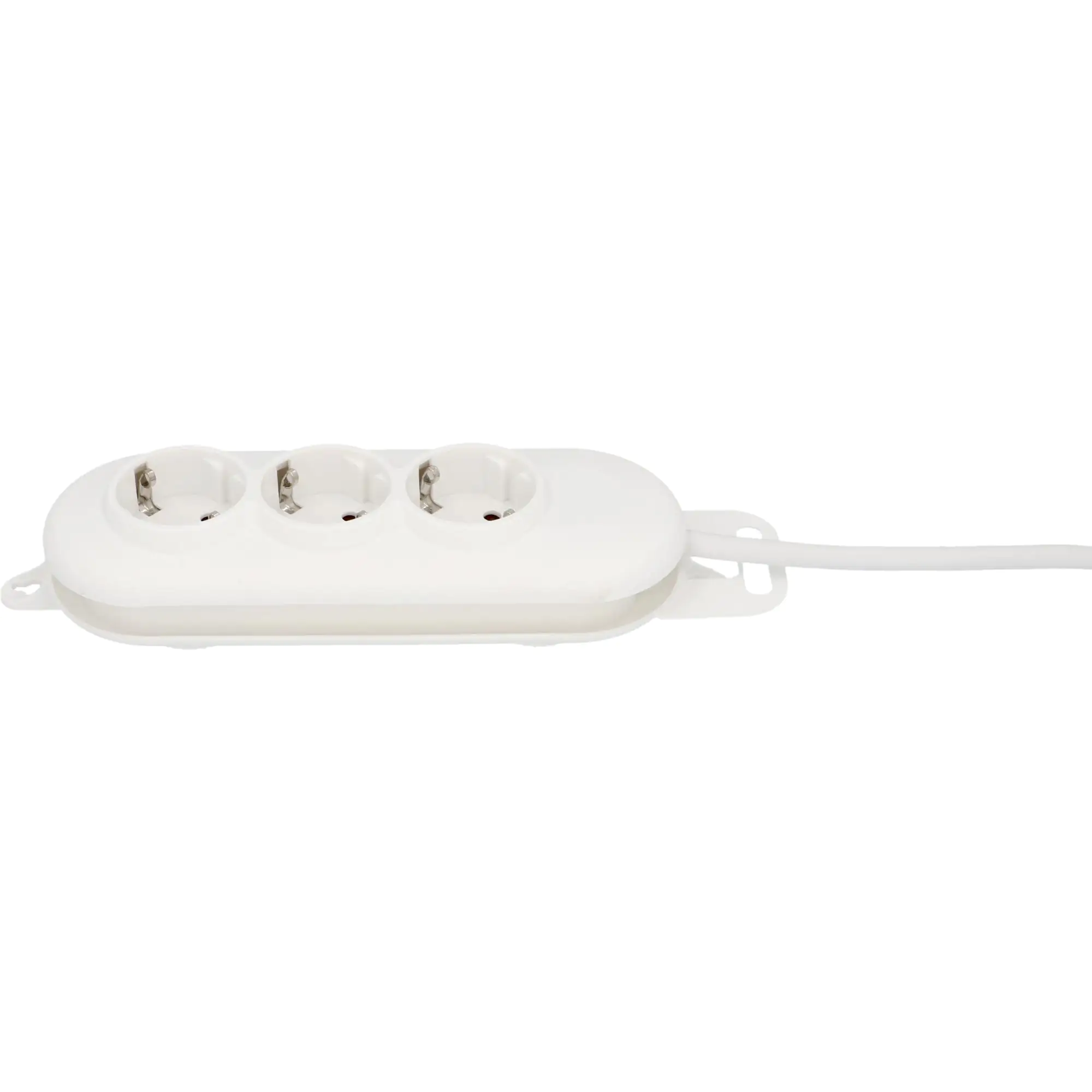 Unitec Steckdosenleiste 3-fach 2m mit Berührungsschutz, weiß, WhiteLine