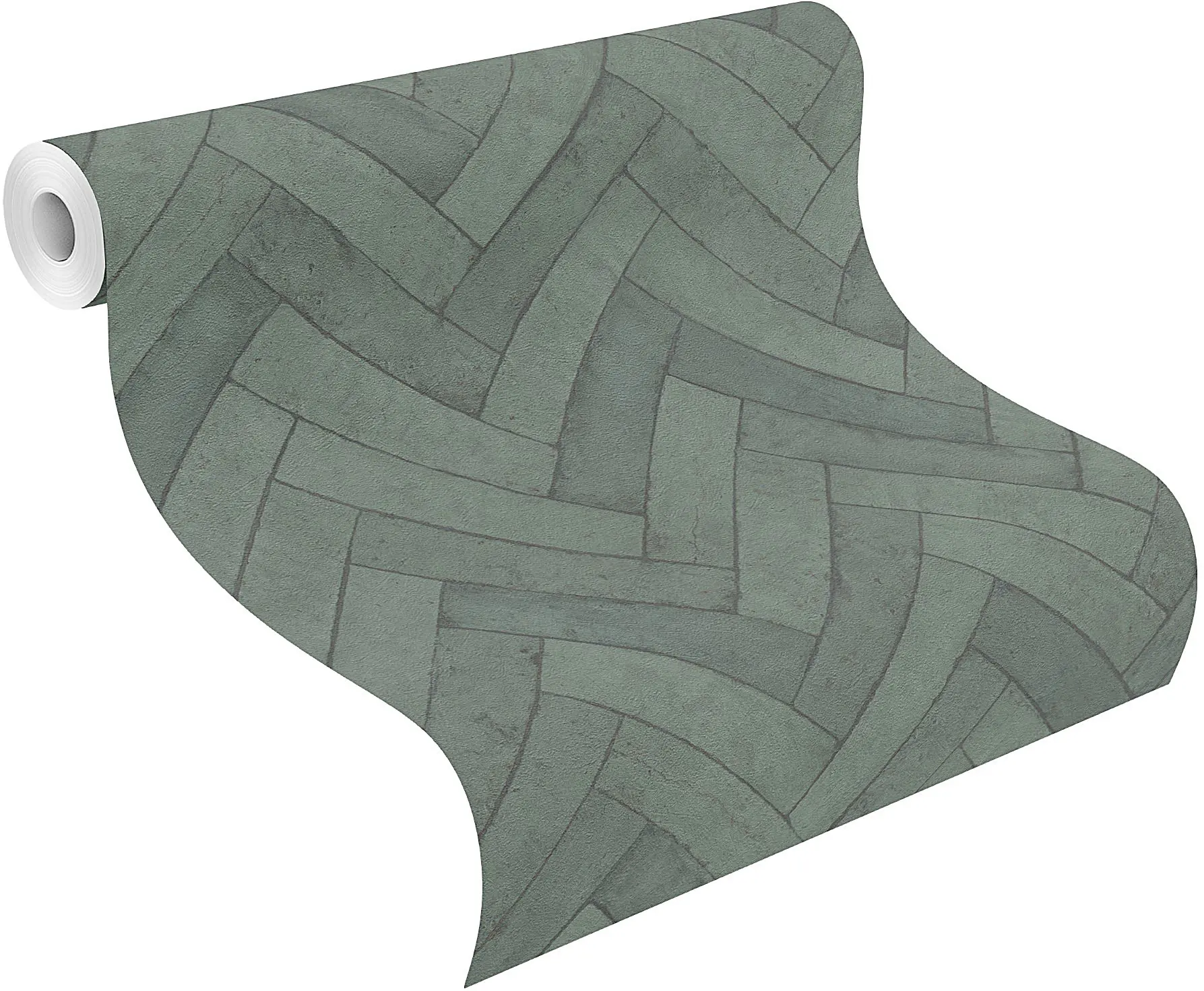 Rasch Vliestapete 499155 Grün-Flaschengrün Muster & Motive 10,05 m x 0,53 m