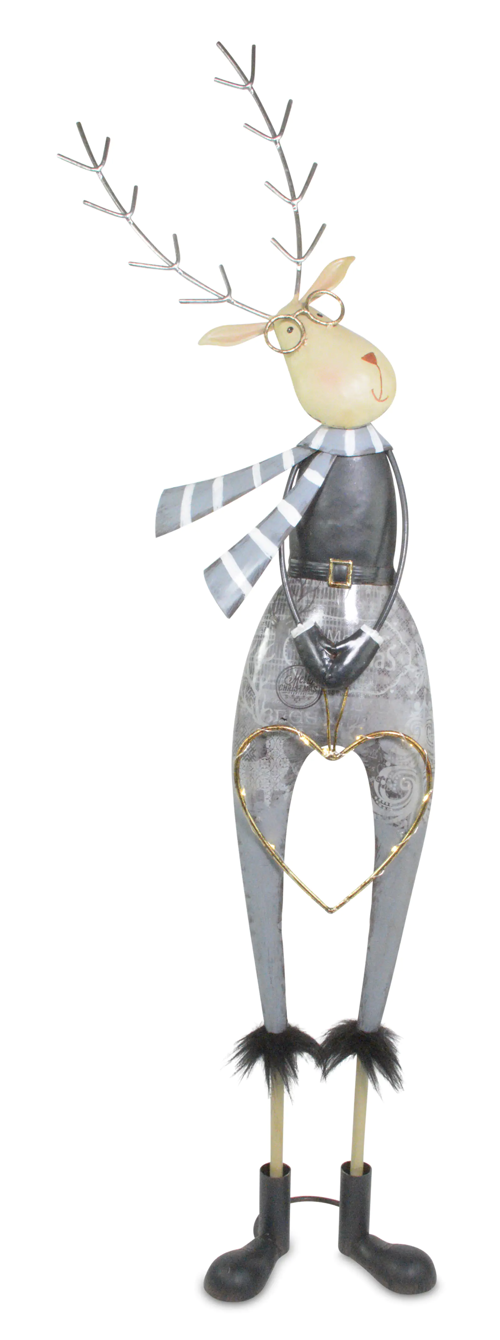 Riffelmacher Hirsch mit Herz beleuchtet LED 33 x 13.3 x 94.6 cm