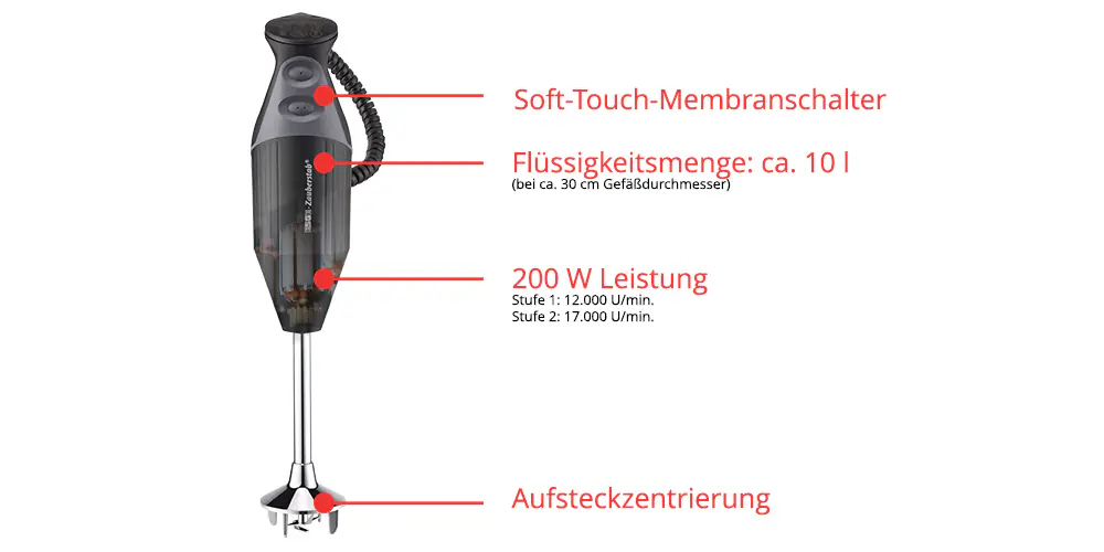 ESGE Stabmixer M 200 BBQ 200 W Rezeptbuch Zauberstab