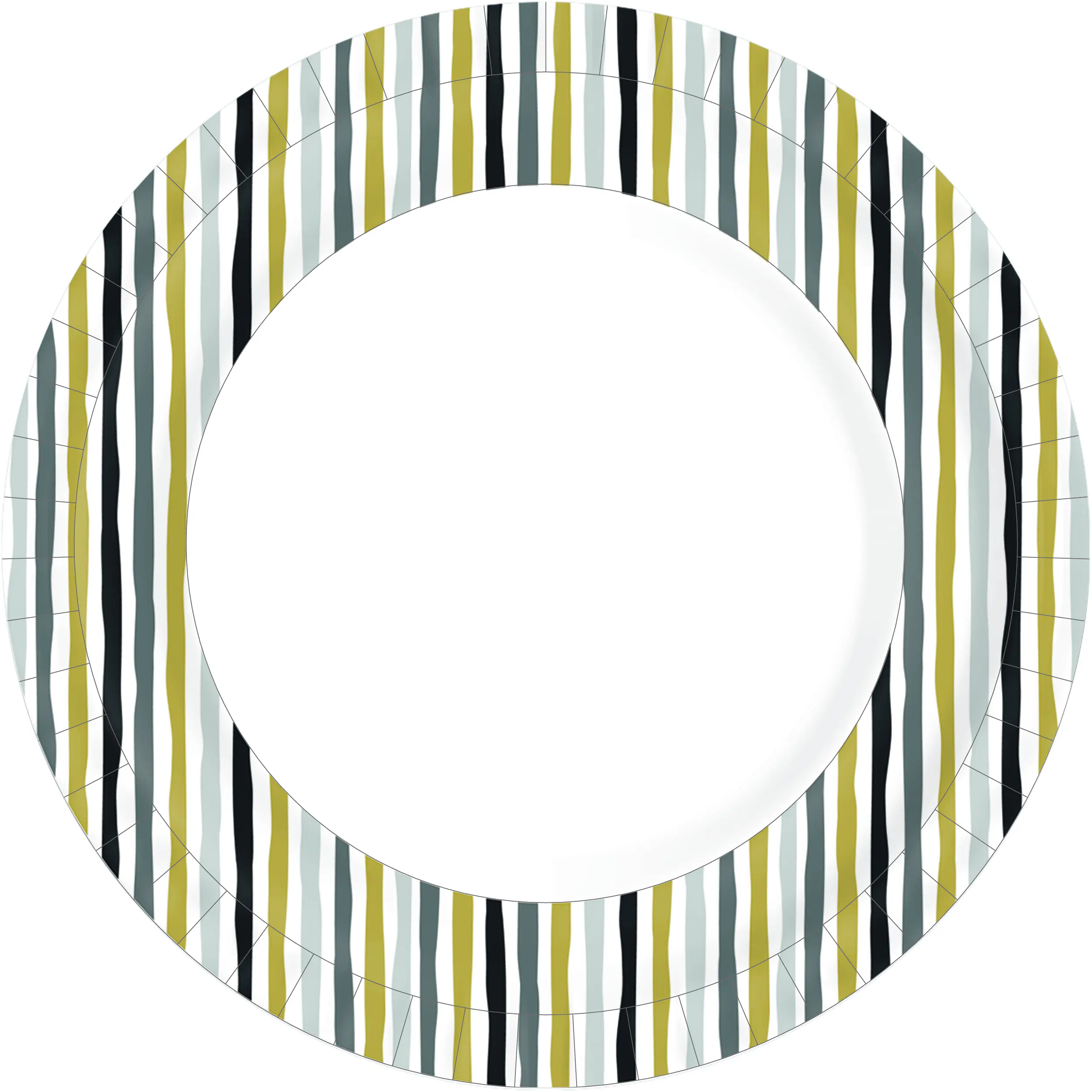 Duni Pappteller Bio weiß Stripes schwarz gold Ø 22 cm - 10 Stück