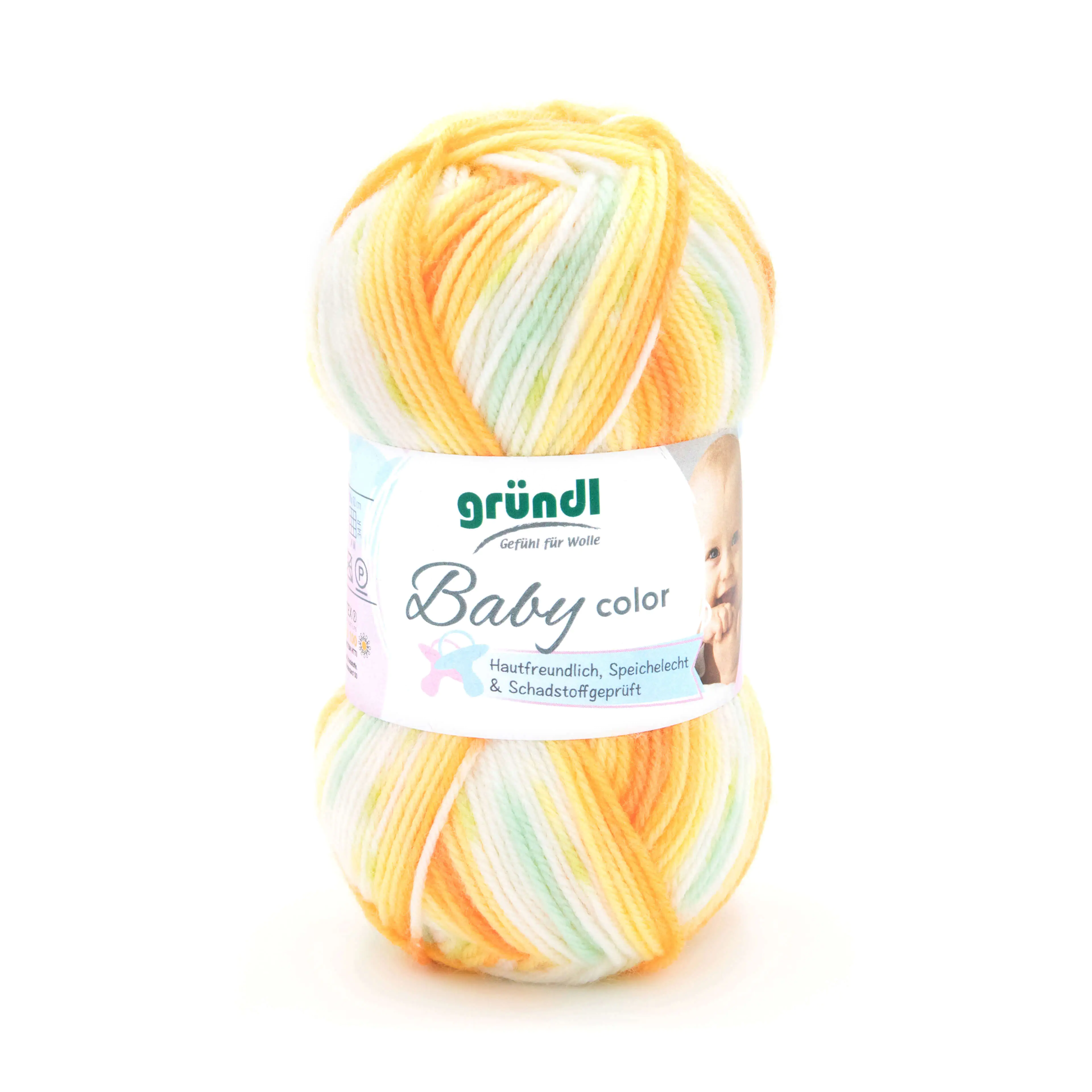 Gründl Wolle Baby color 50 g orange multicolor