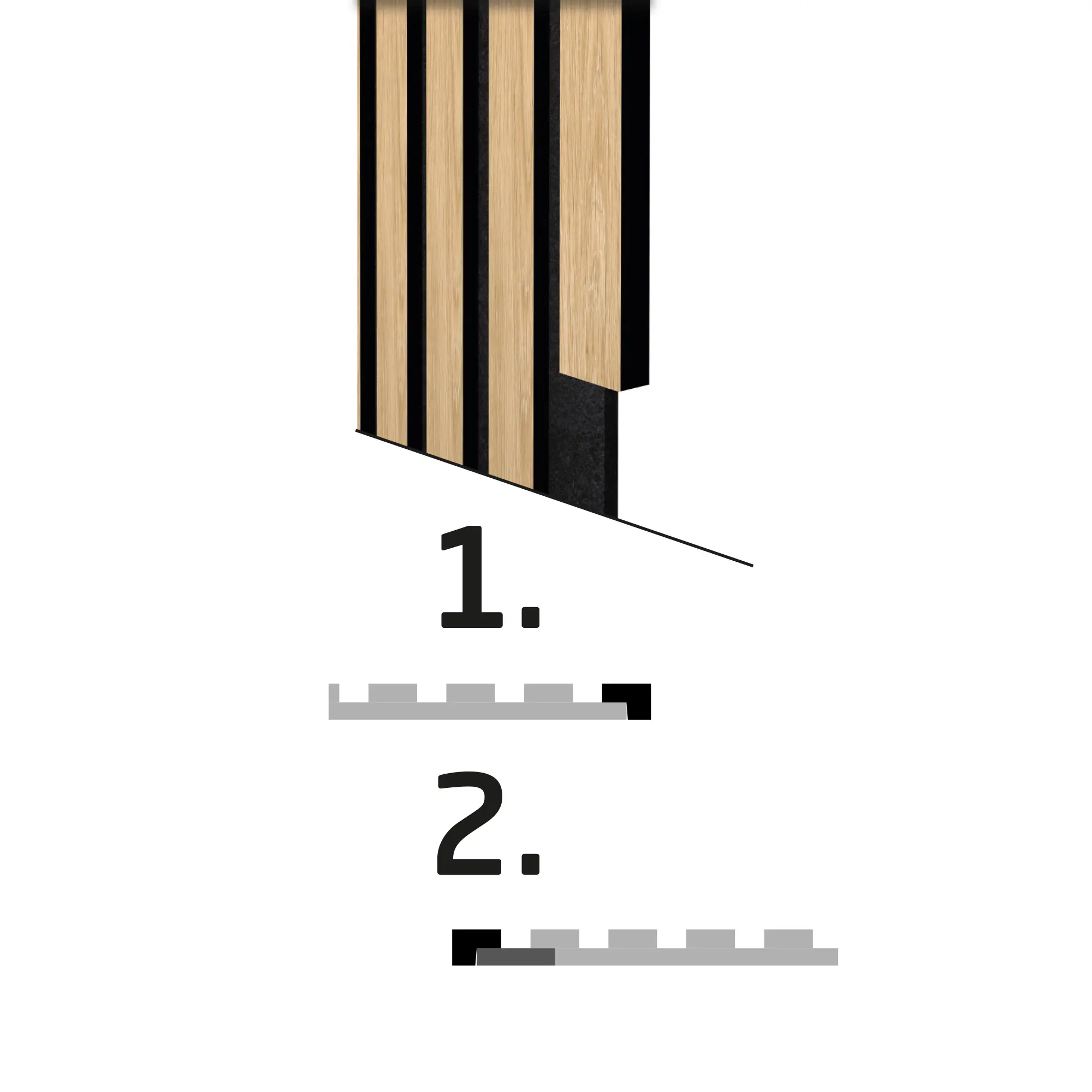 Neuhofer Abschlussleiste für Akustikpaneele 275 x 5,3 x 1,8 cm walnuss roh furnier
