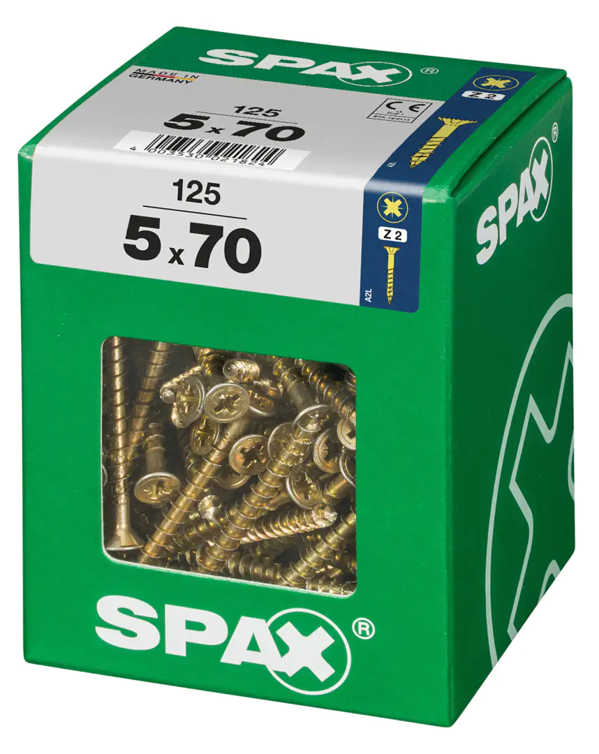 Spax Universalschrauben 5.0 x 70 mm PZ 2 - 125 Stk.