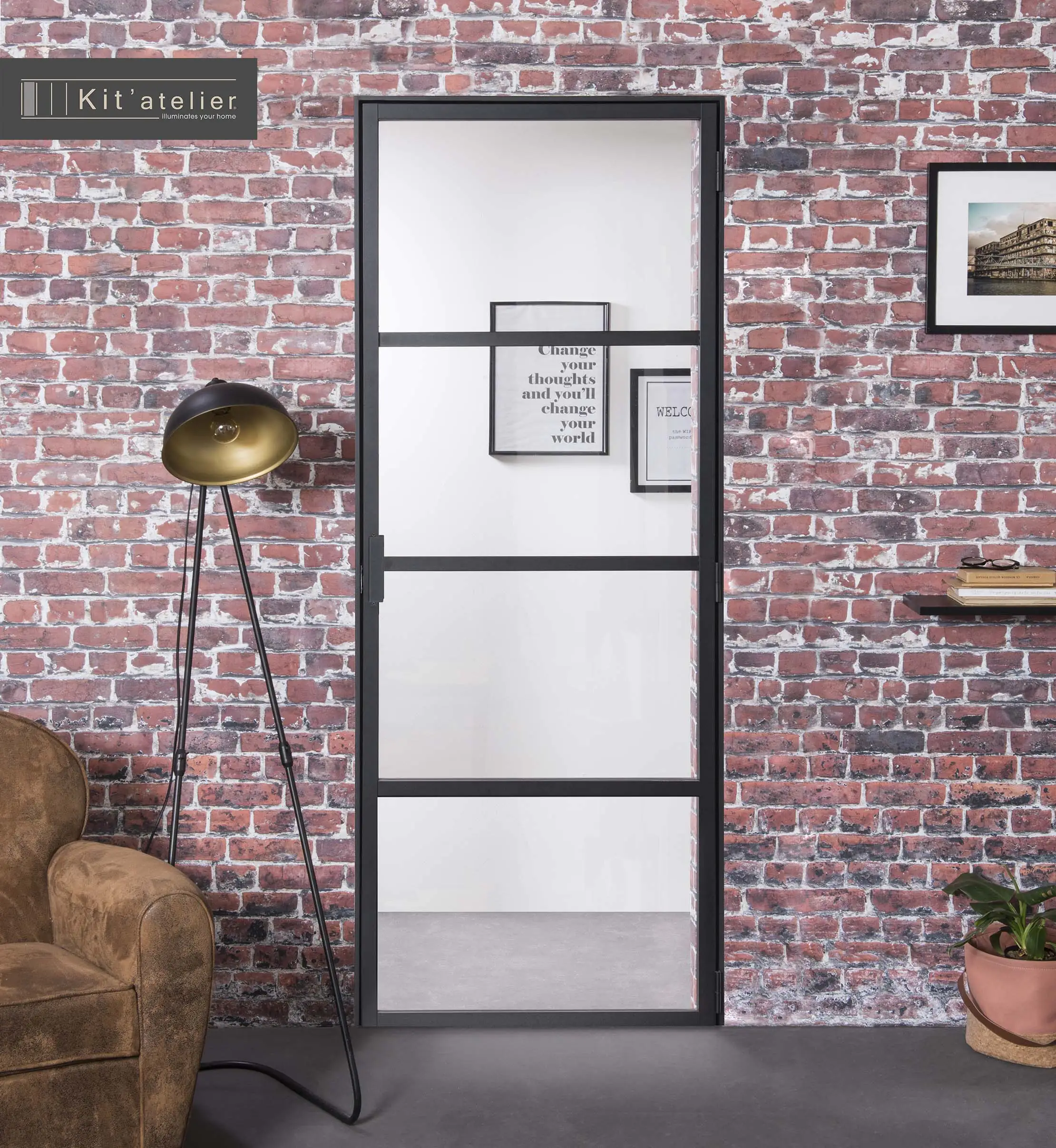 Glastür Loft 88 x 200,5 cm DIN rechts (Türmaß 83x197,2 cm)