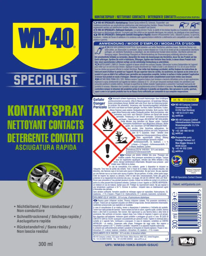 WD-40 Specialist Kontaktspray 300ml