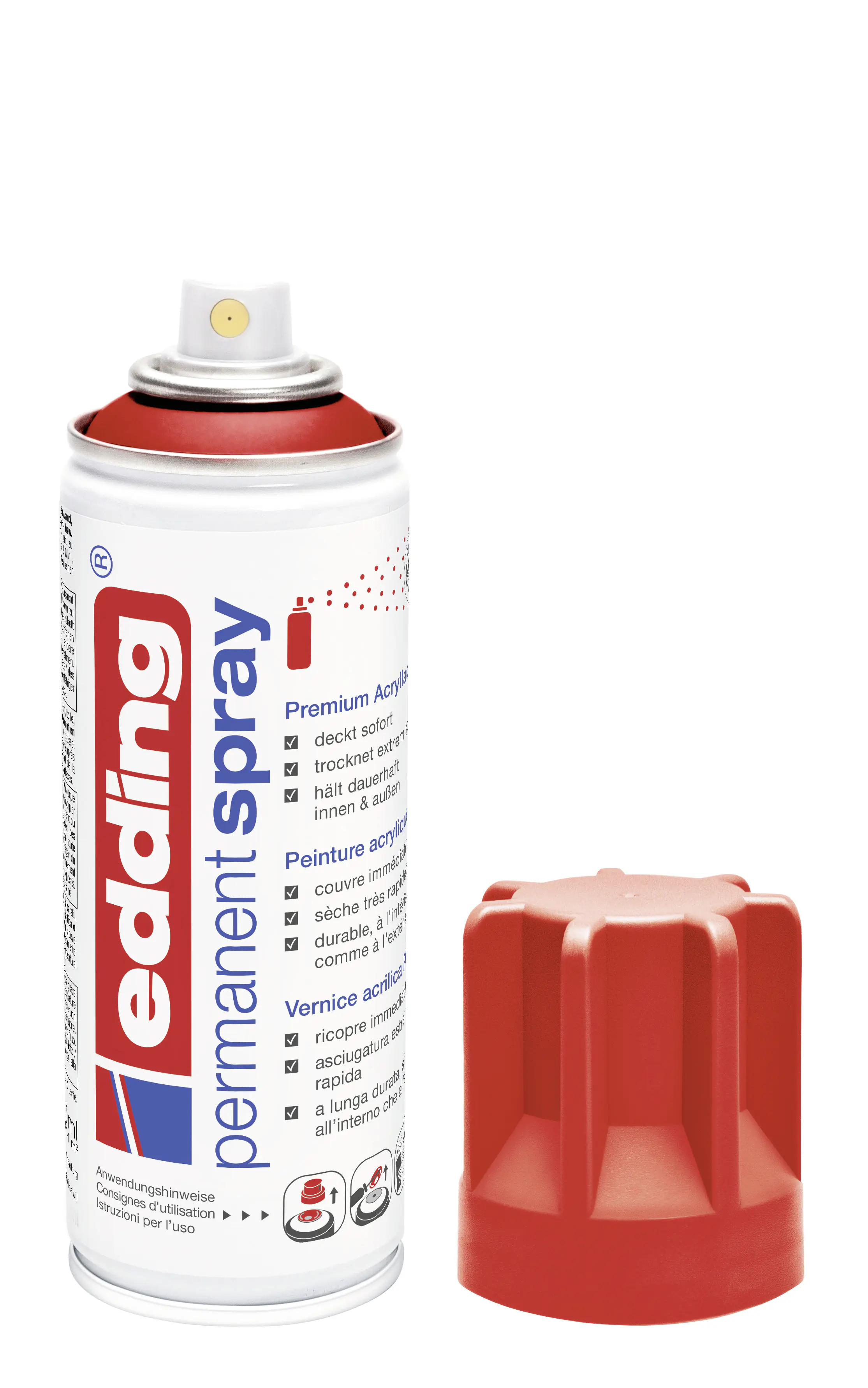 edding 5200 Permanent Spray Premium Acrylic Paint, verkehrsrot, glänzend