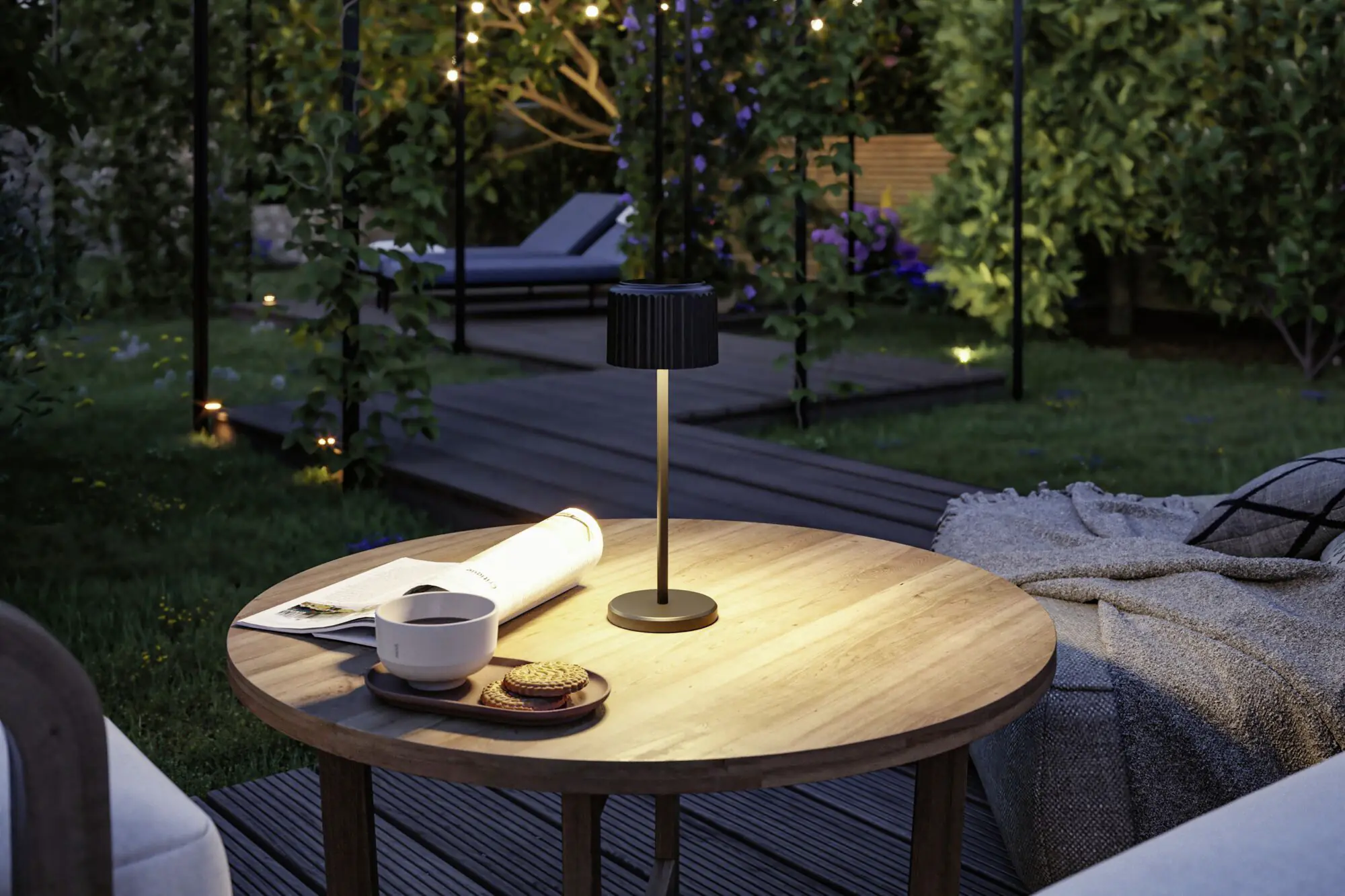 Paulmann Solar-Akku-Tischleuchte Else schwarz 30,5 cm warmweiß 