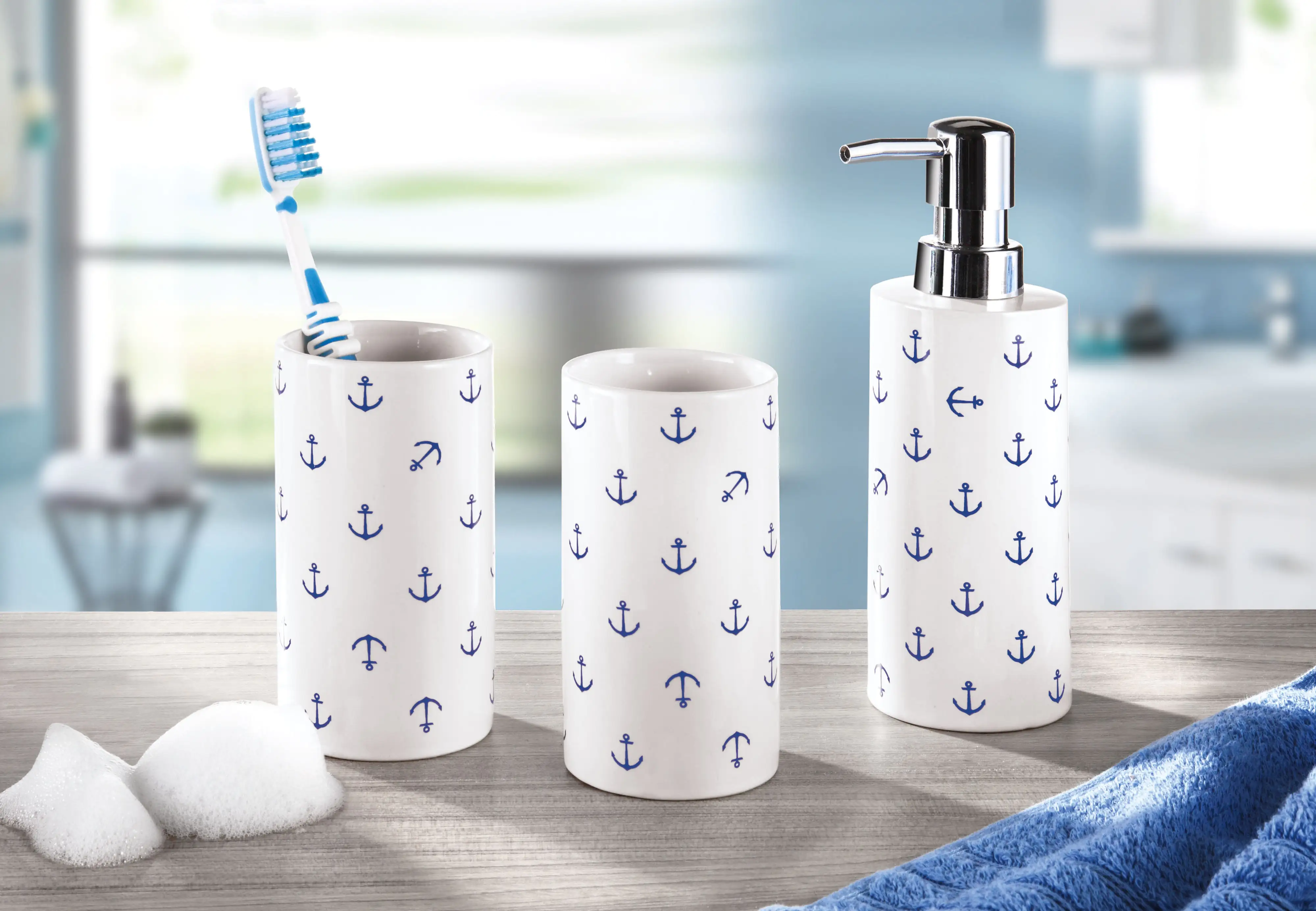Kleine Wolke Zahnputzbecher Anchor dunkelblau