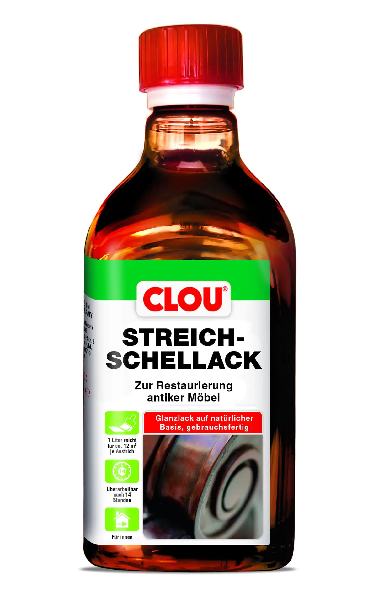 Clou Streich Schellack 250 ml natur Clou Streich Schellack 250 ml natur