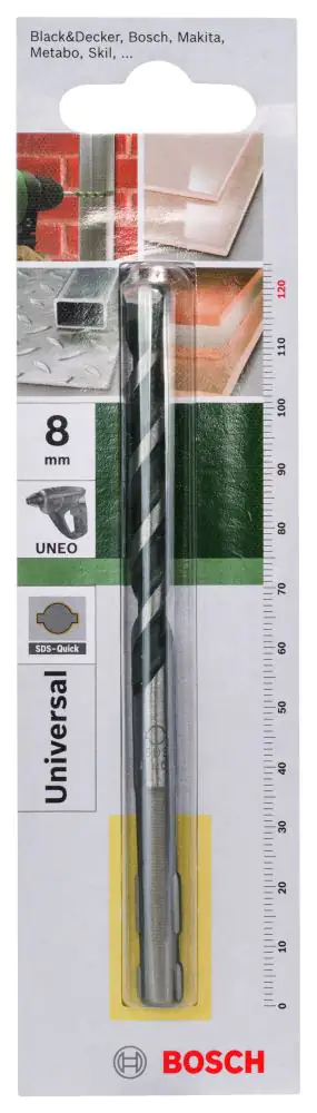 Bosch Mehrzweckbohrer Ø 8 mm, 120 mm, SDS Quick Bosch Mehrzweckbohrer Ø 8 mm, 120 mm, SDS Quick