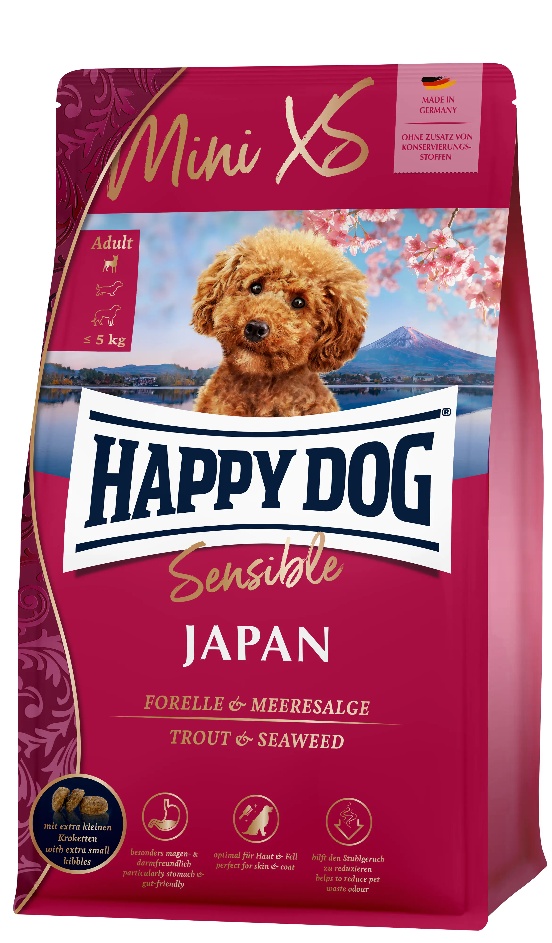 Happy Dog Trockenfutter Sensible Mini XS Japan Forelle und Meeresalge 300 g