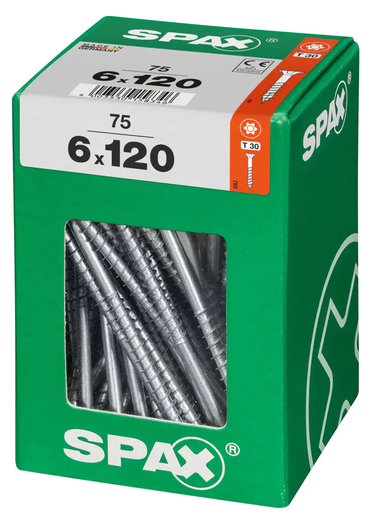 Spax Universalschrauben 6.0 x 120 mm TX 30 - 75 Stk. Spax Universalschrauben 6.0 x 120 mm TX 30 - 75 Stk.