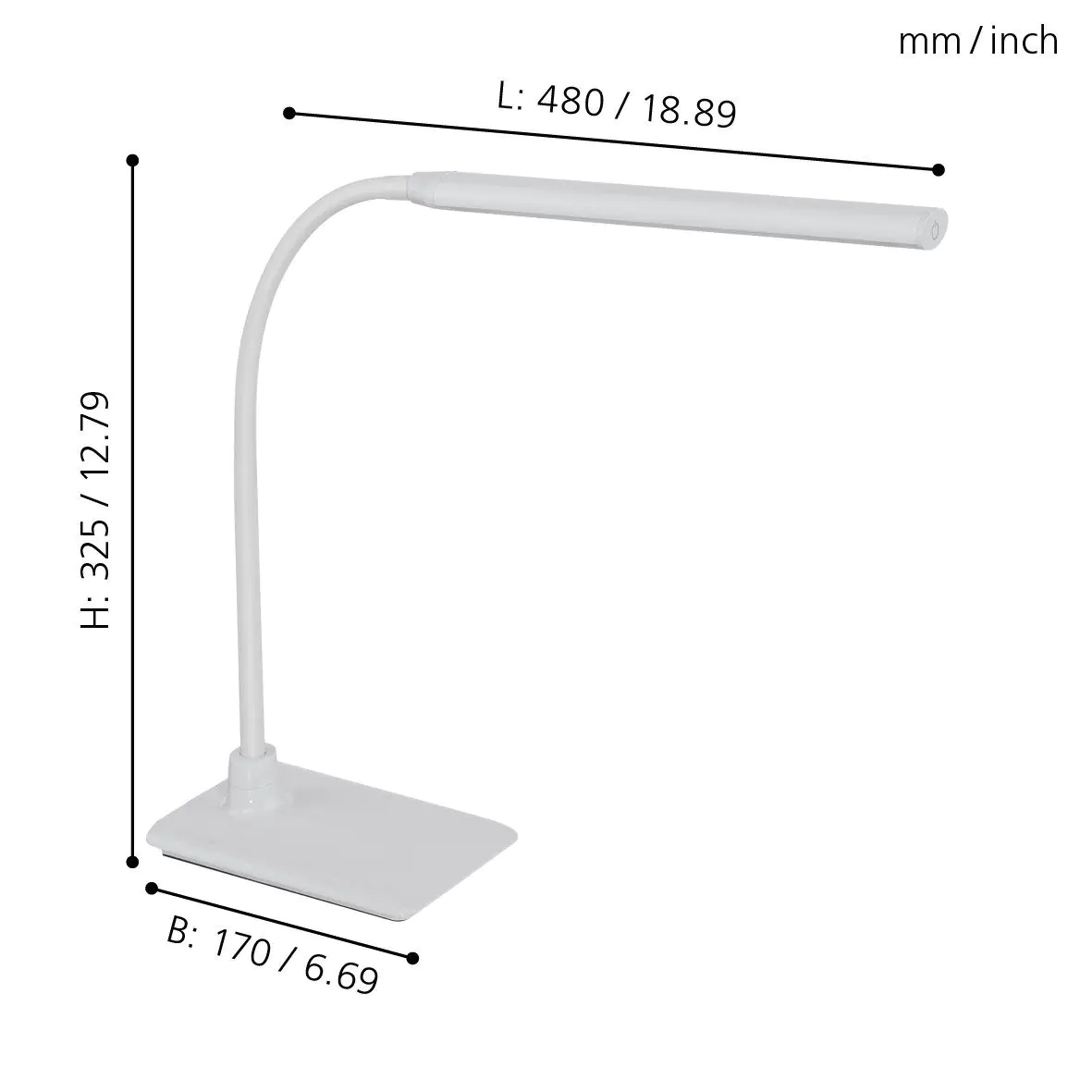Eglo LED Tischleuchte Laroa weiß 32,5 x 12 cm dimmbar, neutralweiß Eglo LED Tischleuchte Laroa weiß 32,5 x 12 cm dimmbar, neutralweiß