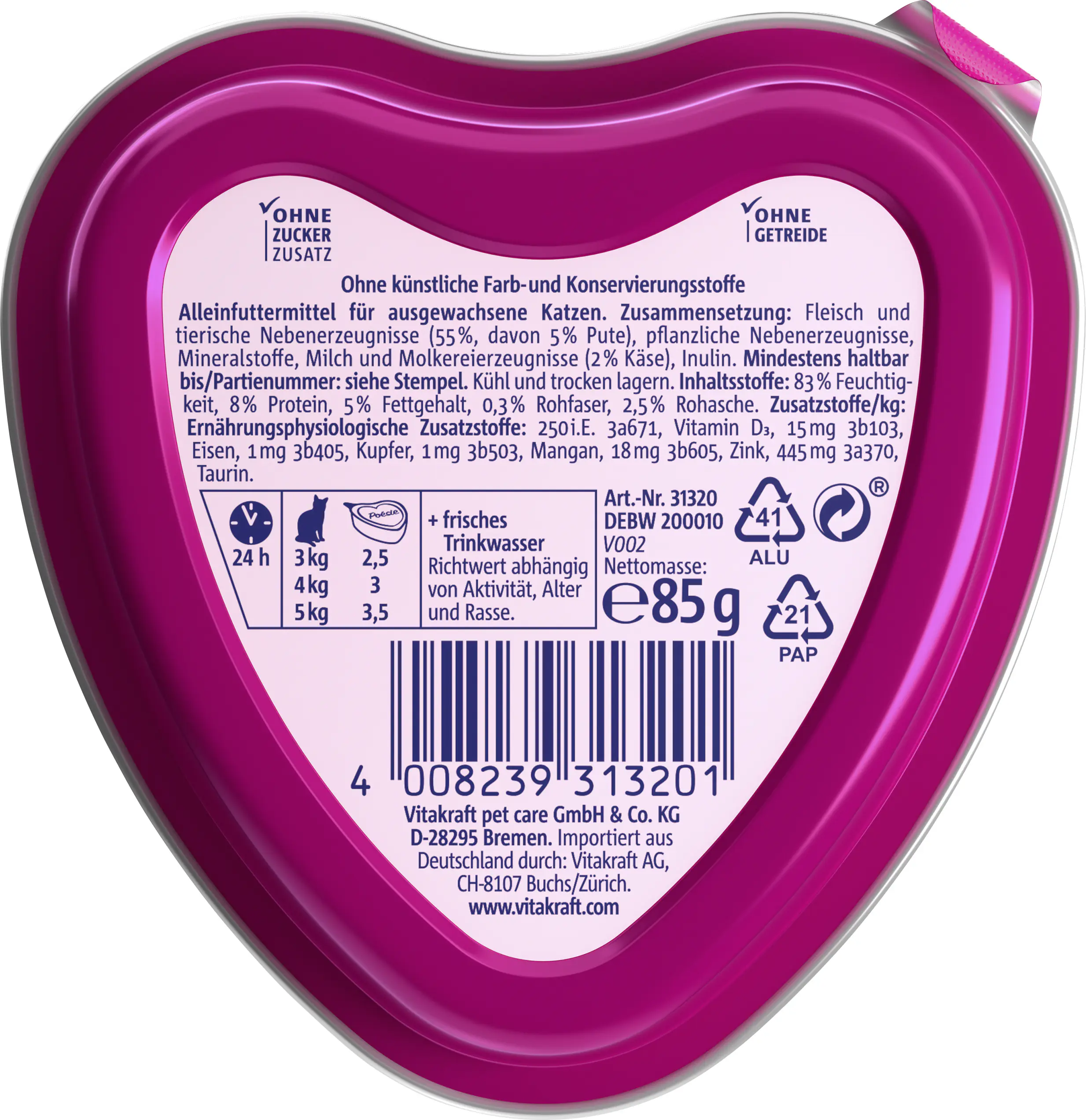 Vitakraft Poésie Katzenfutter Création Pute in Käsesauce 85 g Vitakraft Poésie Katzenfutter Création Pute in Käsesauce 85 g
