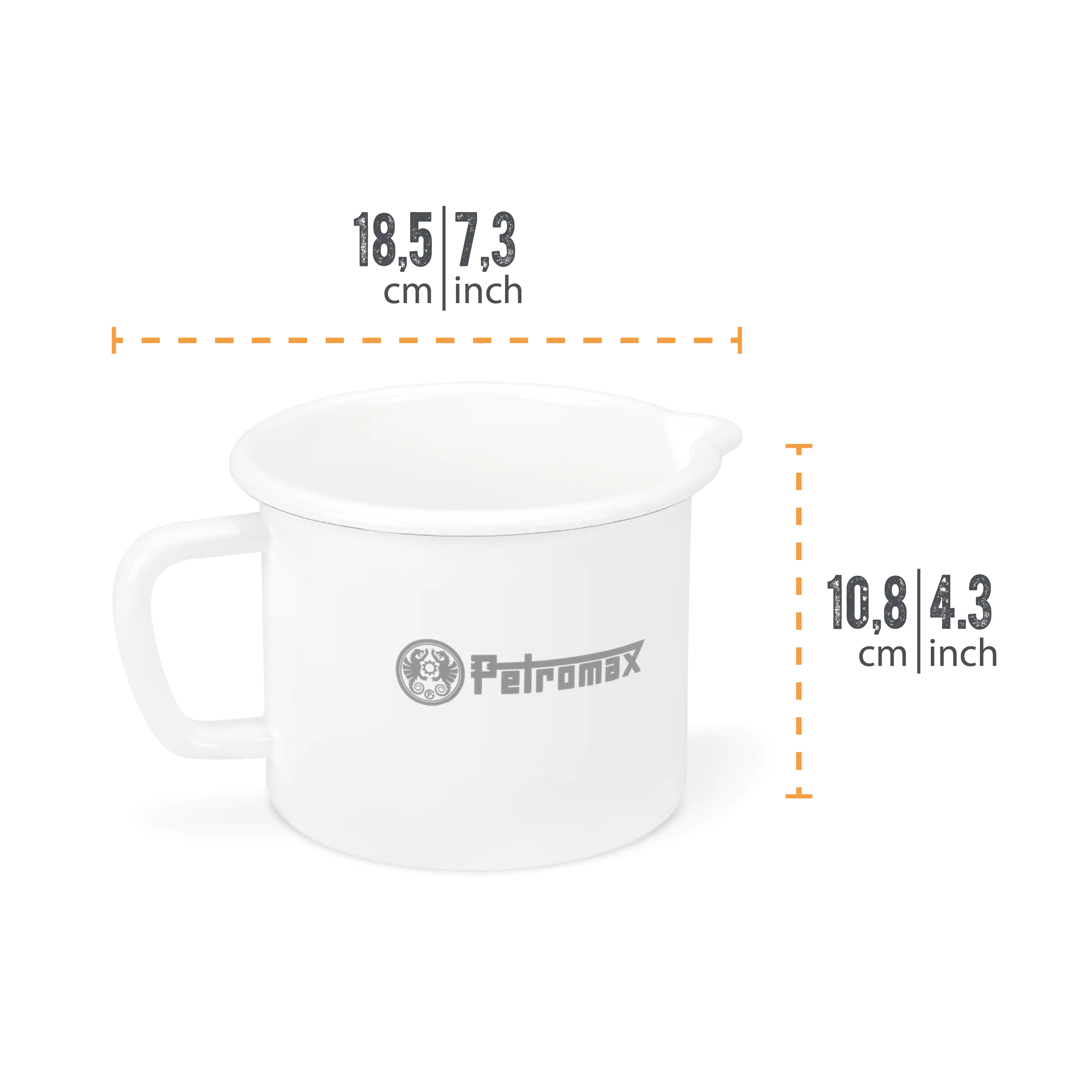 Petromax Milchtopf Emaille 1 Liter weiss