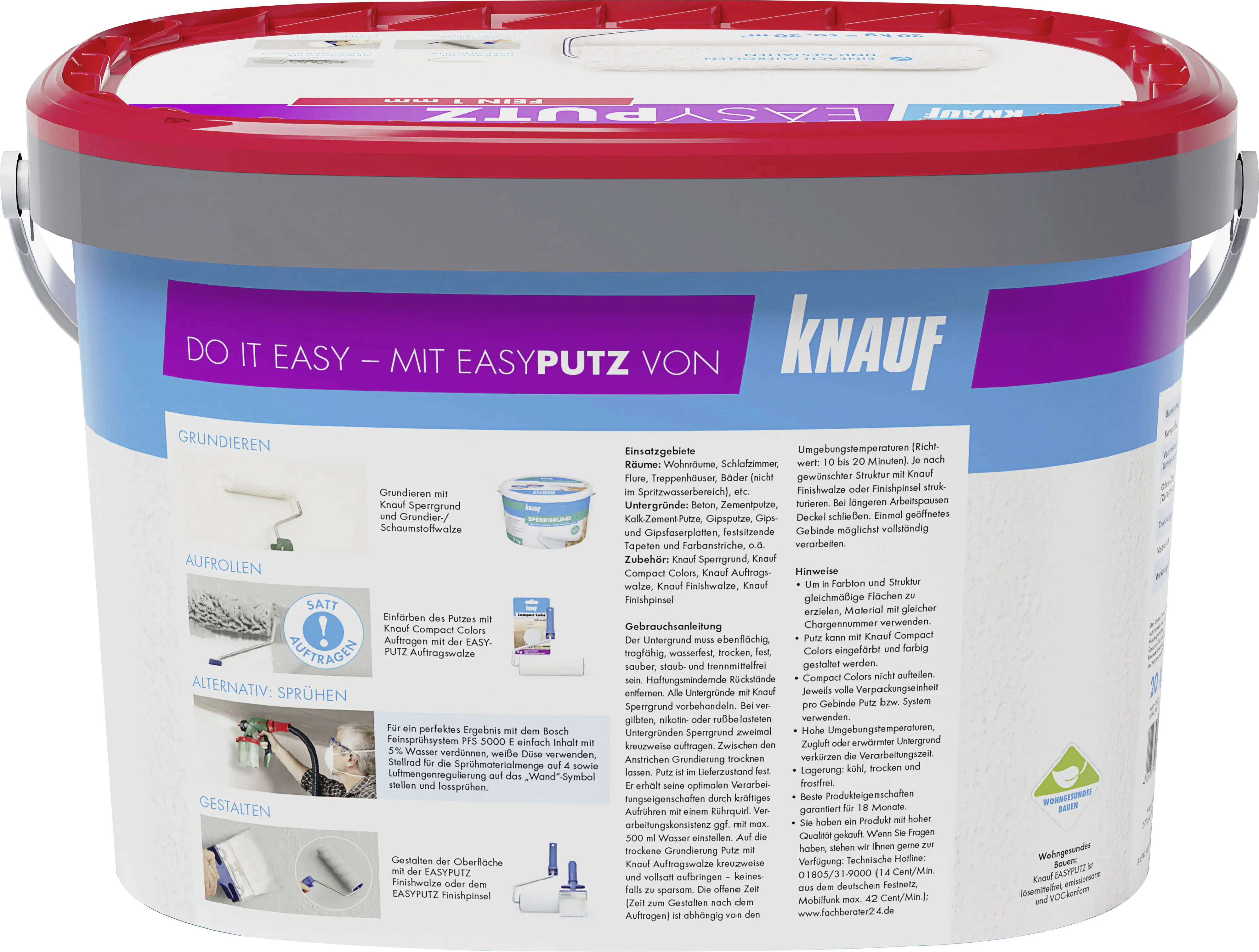 Knauf EasyPutz Streichputz 20 kg 1 mm weiß Knauf EasyPutz Streichputz 20 kg 1 mm weiß