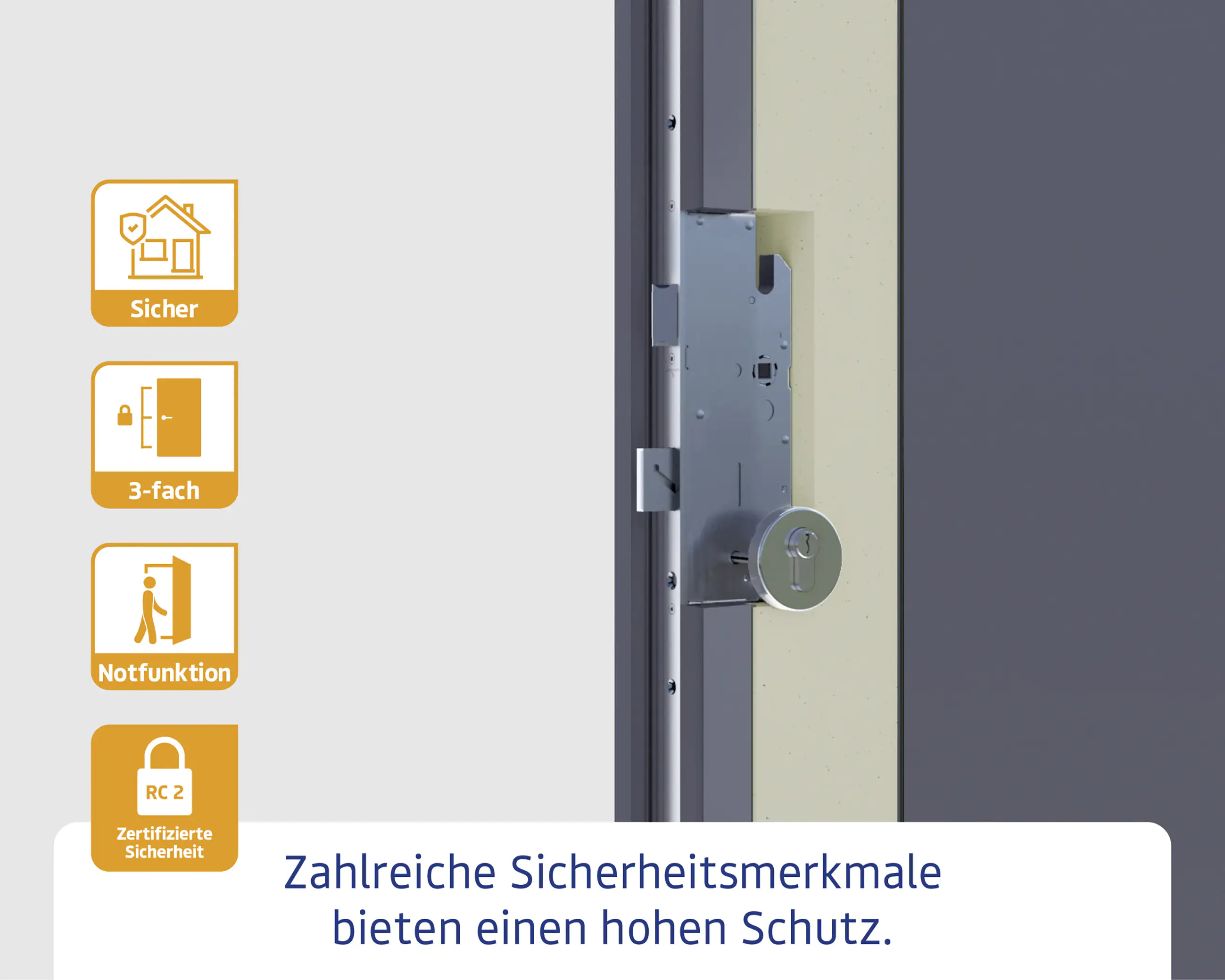 EcoStar Haustür ISOPRO Secur IPS 010 RC2 verkehrsweiß 110 x 210 cm EcoStar Haustür ISOPRO Secur IPS 010 RC2 verkehrsweiß 110 x 210 cm