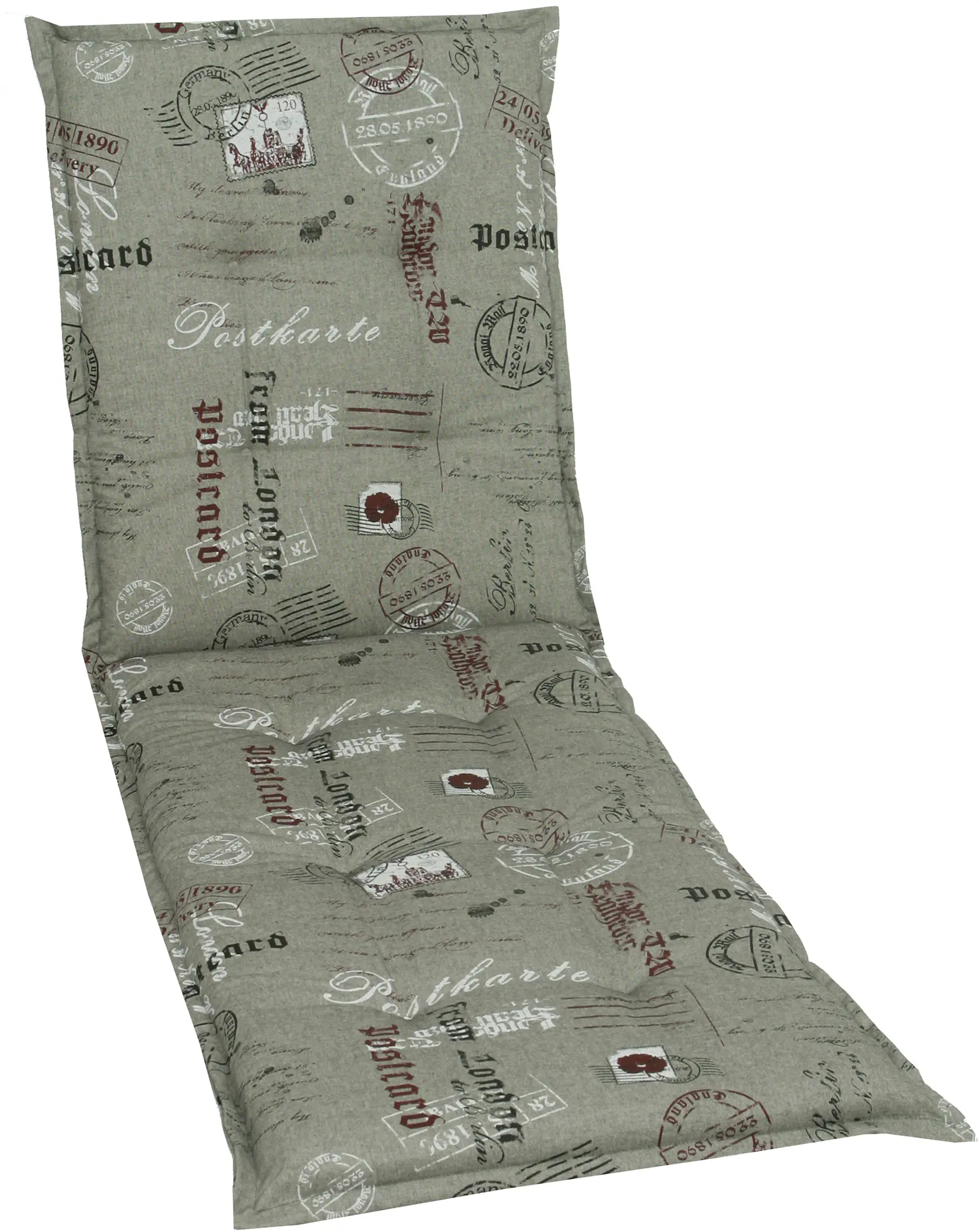 GO-DE Rollliegen-Auflage 190 x 60 x 7 cm, grau, rot