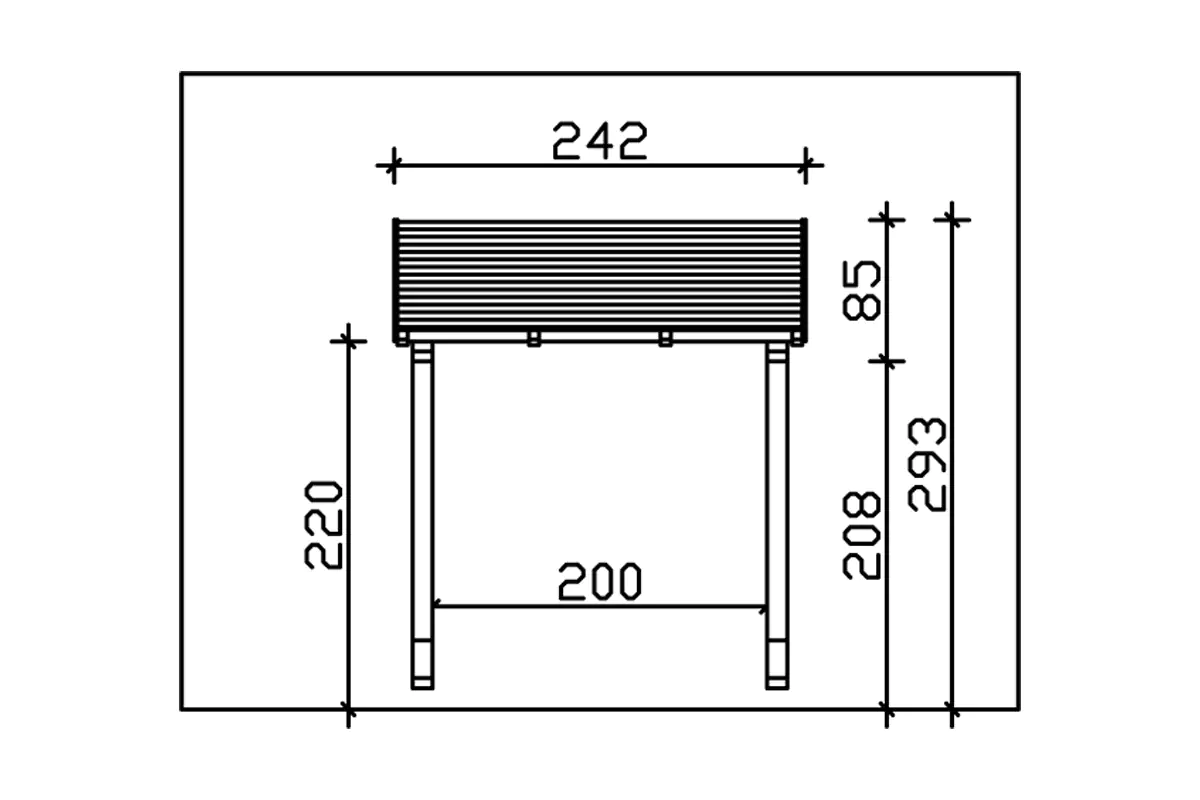 SKAN HOLZ Vordach Paderborn Typ 2 242 x 156 cm, lasiert in Schiefergrau