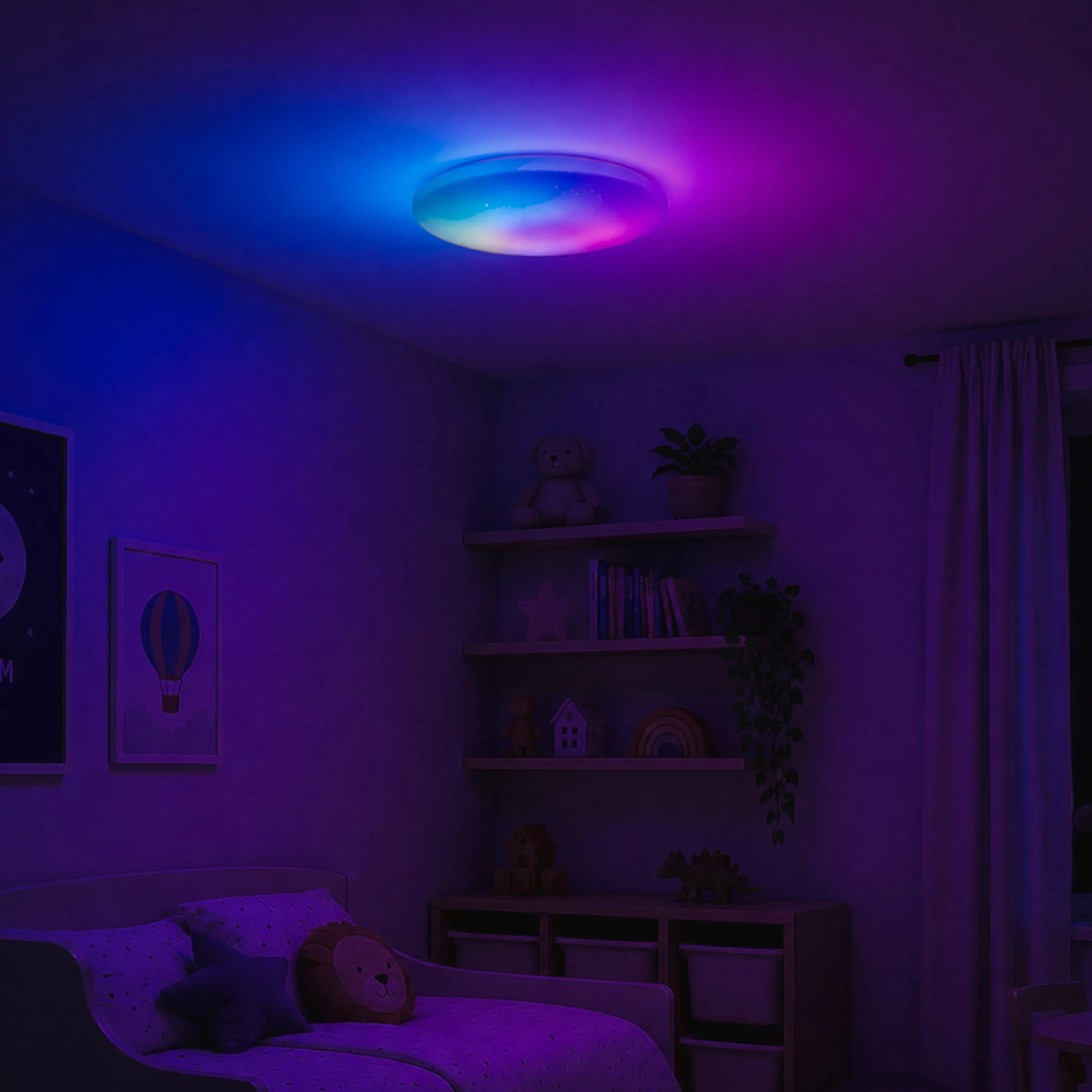 Brilliant LED-Deckenleuchte Kieran Sternenglanz Ø49 cm weiß dimmbar