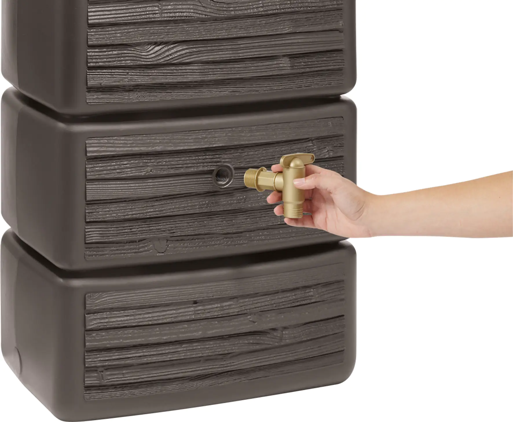 4023122198123_03 4rain Regenwasser-Wandtank Slim darkwood 330 l