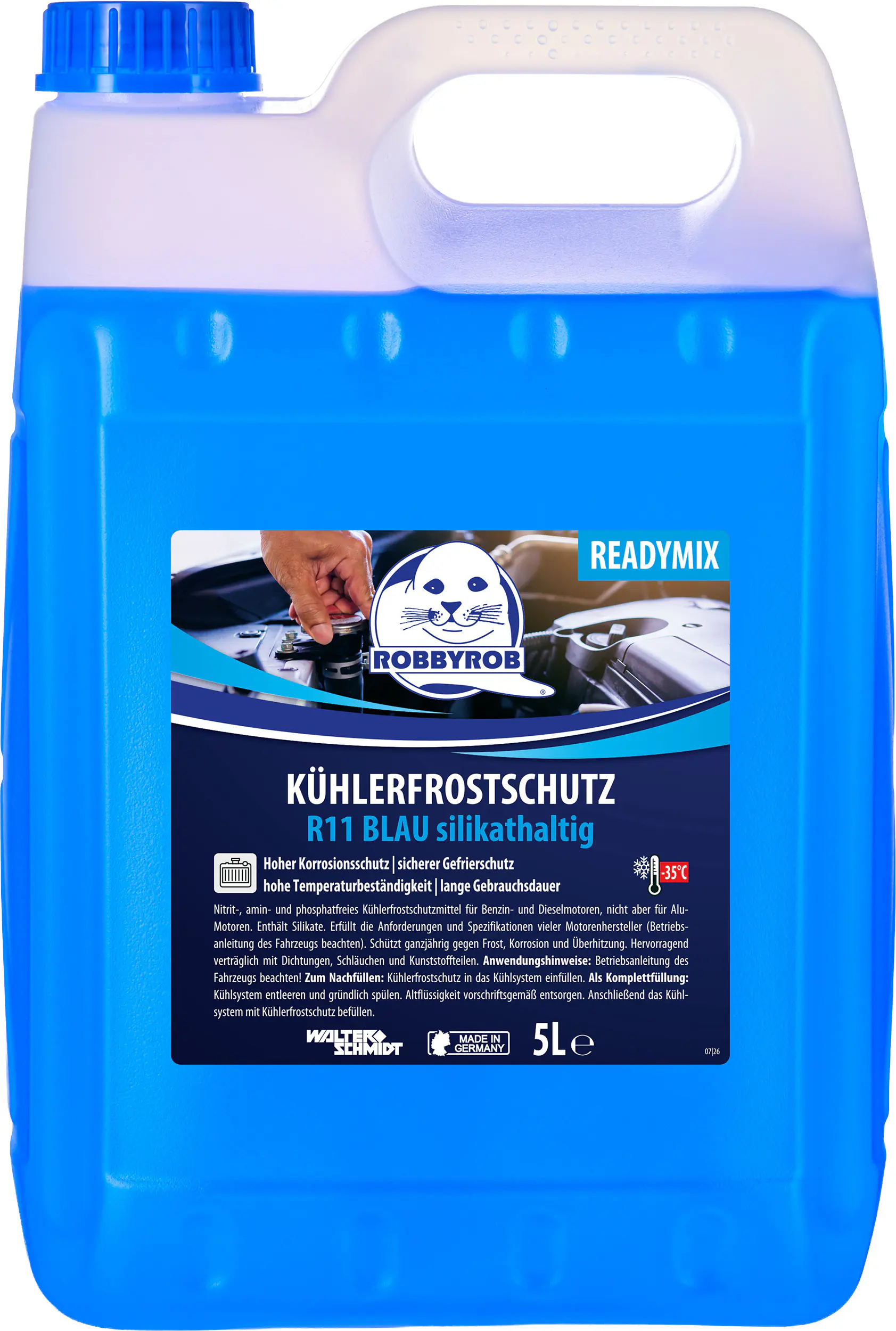 Robbyrob Kühlerfrostschutz R11 bis -35°C gebrauchsfertig 5 L blau