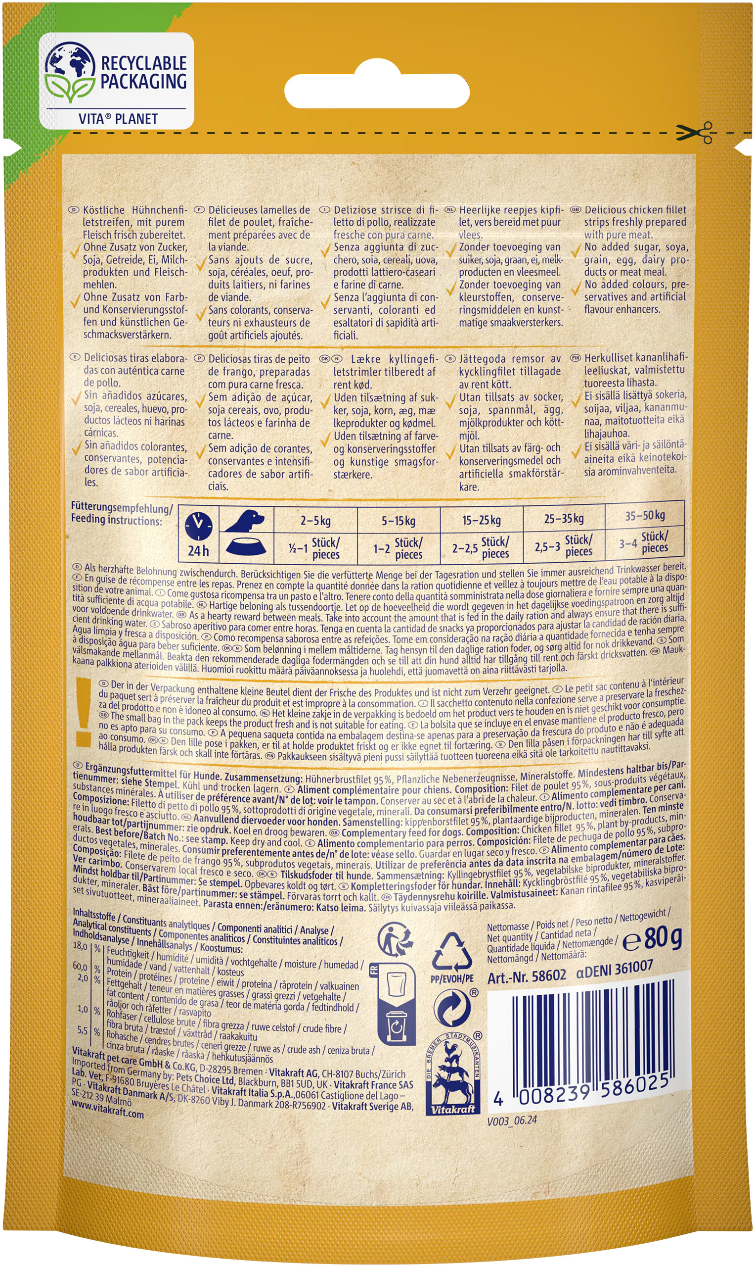 Vitakraft CHICKEN Hühnchenfilet 80 g Vitakraft CHICKEN Hühnchenfilet 80 g