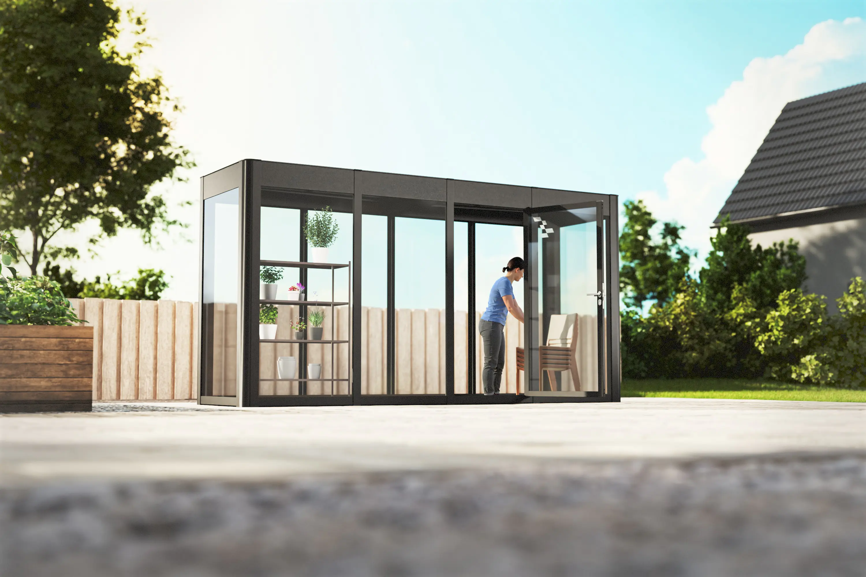 SunElements SunGarden Gartenhaus Infinity 4.1 443 x 128 cm anthrazit-metallic