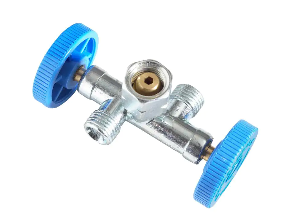 Campingaz Doppelabzweigventil 1/4 Linksgewinde