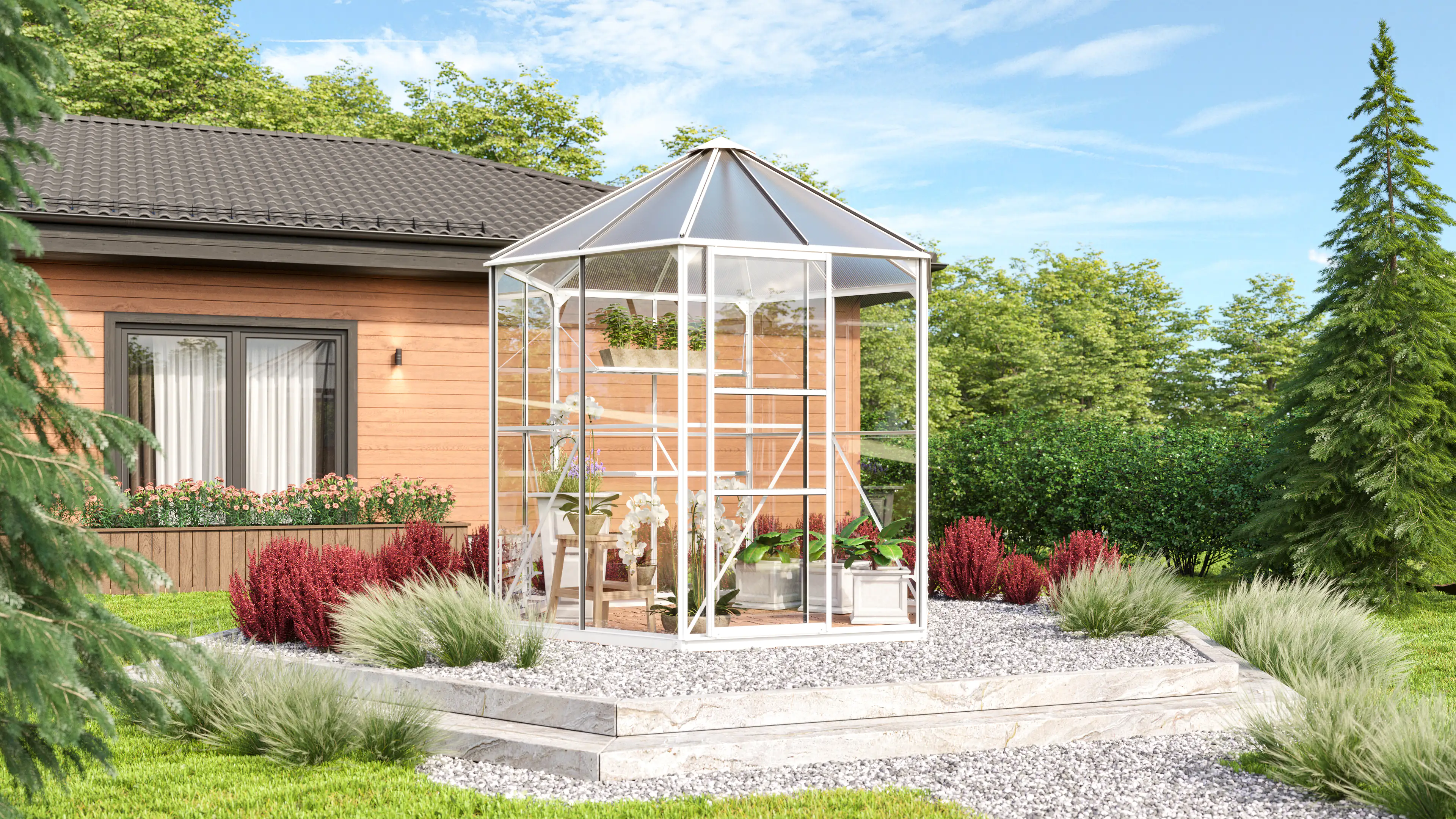 Vitavia Gewächshaus Juno 4500 253 x 221 cm 3 mm Sicherheitsglas