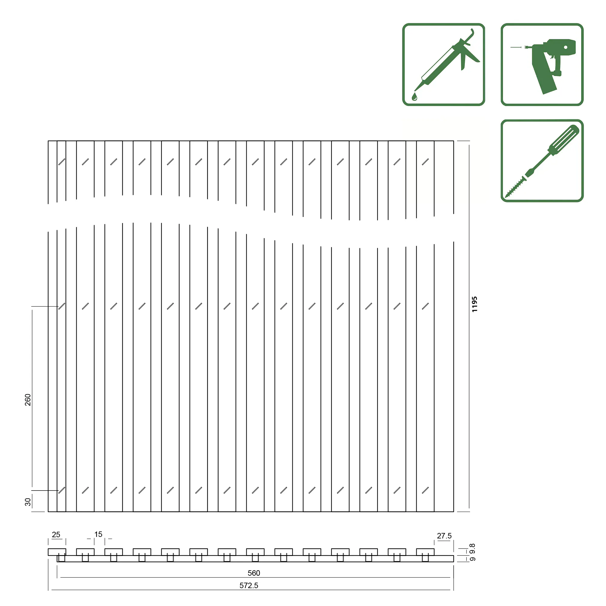Neuhofer Akustikpaneele Echtholz Eiche 119,5 x 57 x 1,9 cm braun
