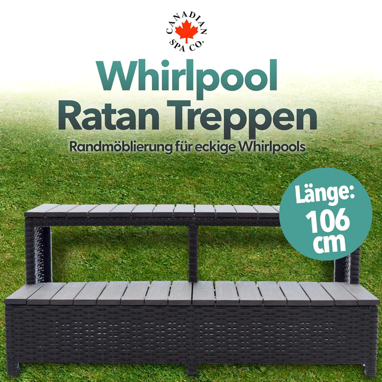 Canadian Spa Treppenstufen für 2,2 m lange Whirlpools dunkelbraun Canadian Spa Treppenstufen für 2,2 m lange Whirlpools dunkelbraun