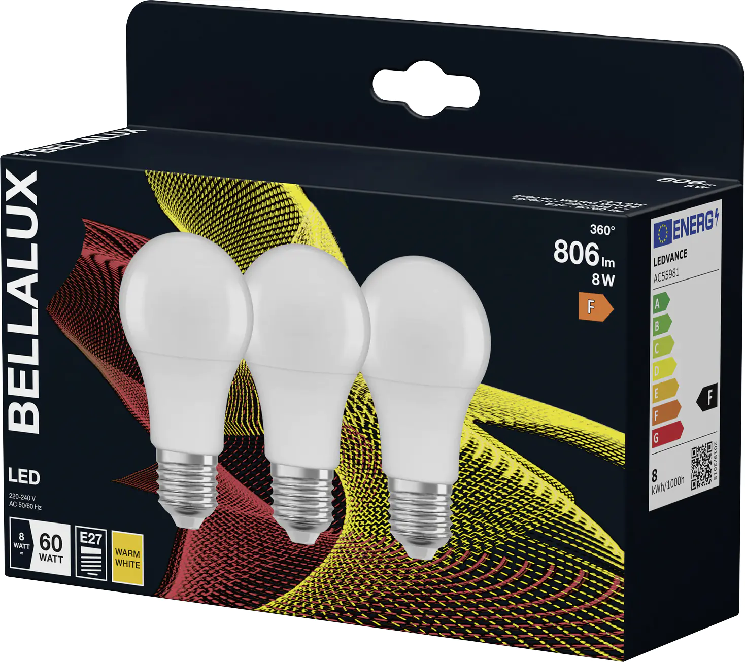 Bellalux LED Leuchtmittel Klassik A60 E27 8 W warmweiß weiß matt 3er Pack Bellalux LED Leuchtmittel Klassik A60 E27 8 W warmweiß weiß matt 3er Pack