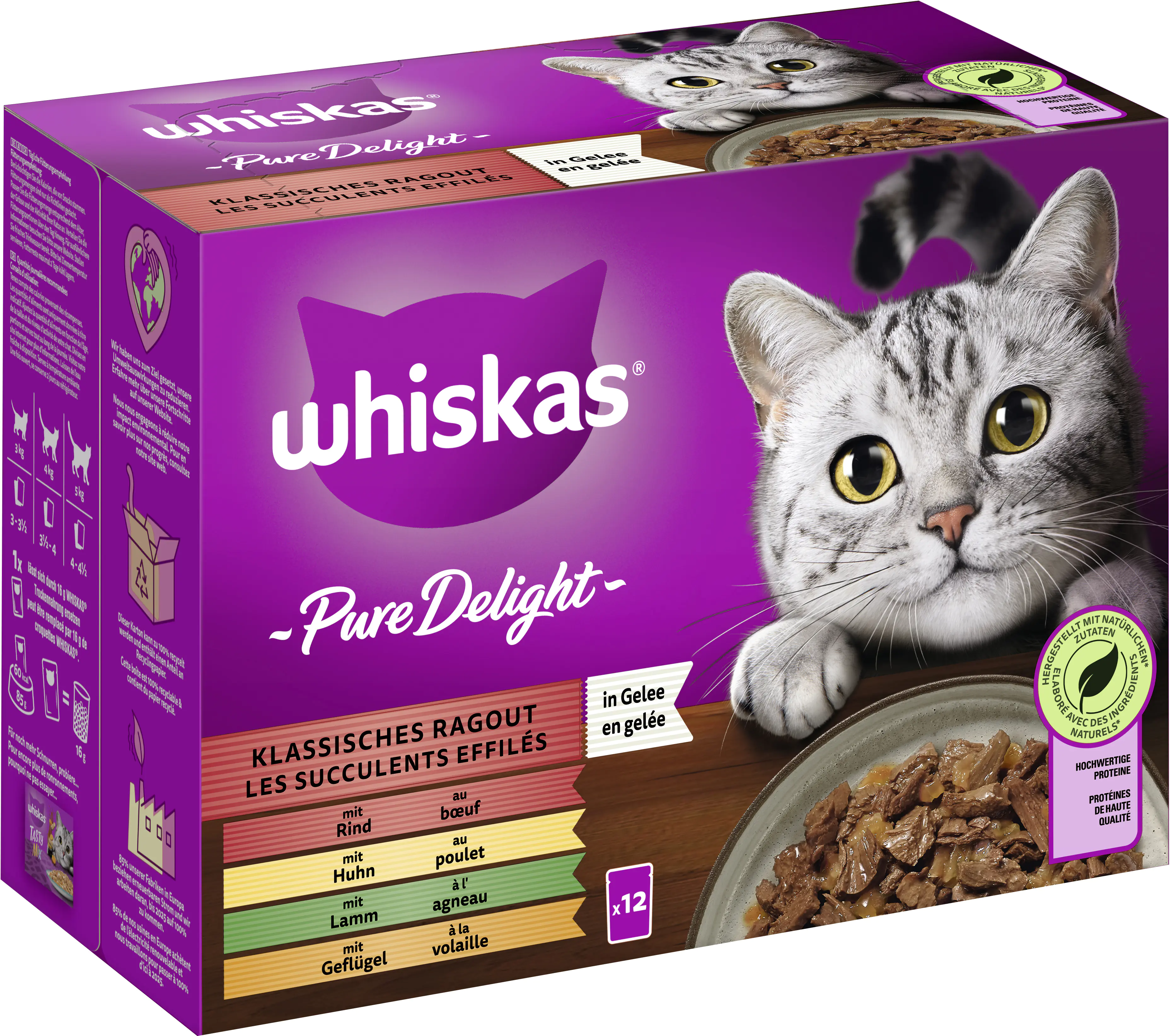 Whiskas Multipack Pure Delight Klassisches Ragout Katzenfutter 12 x 85 g Whiskas Multipack Pure Delight Klassisches Ragout Katzenfutter 12 x 85 g