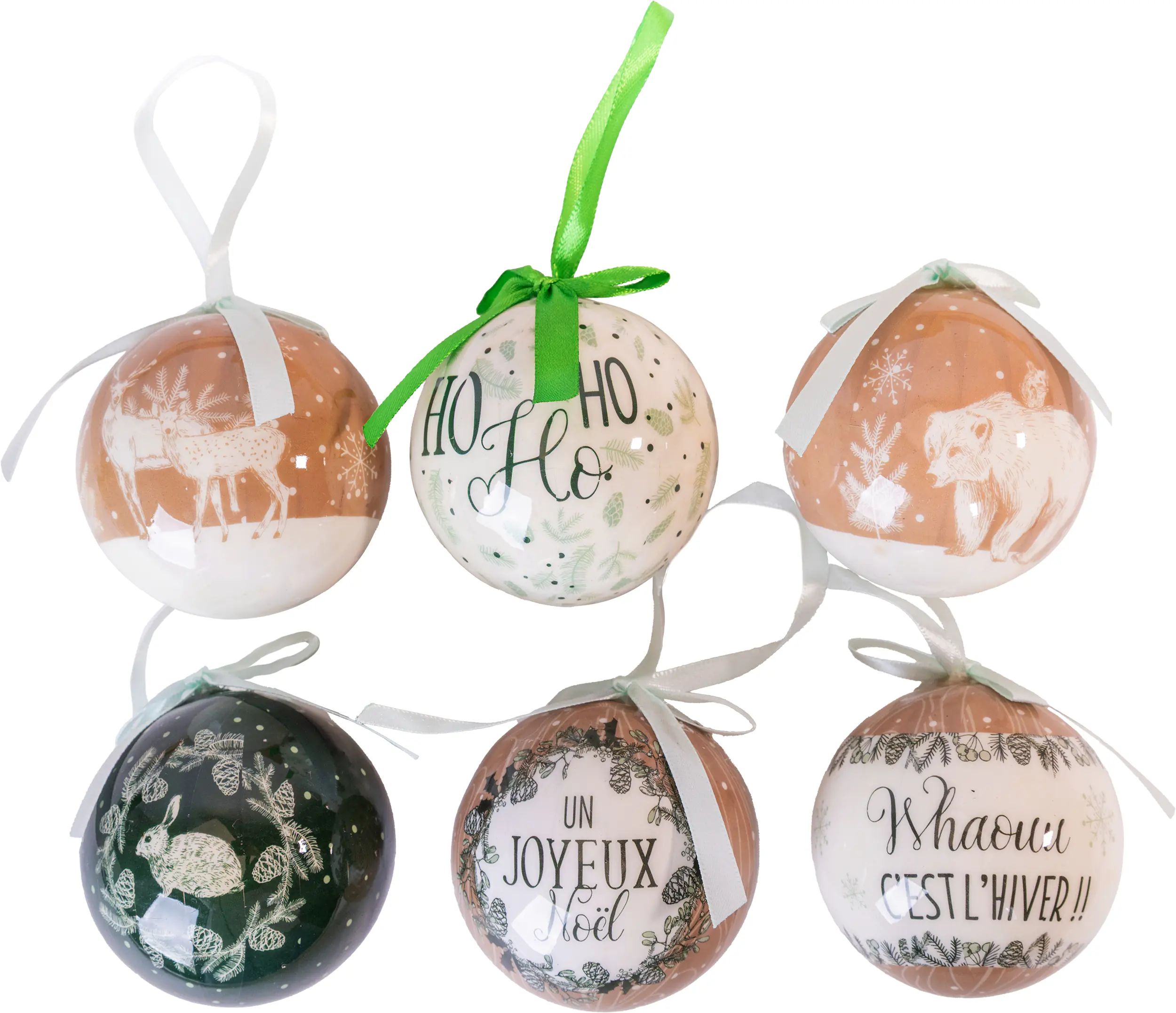 TrendLine Deko Set aus 6 Kunststoffkugeln zum hängen Ø 7,5 cm