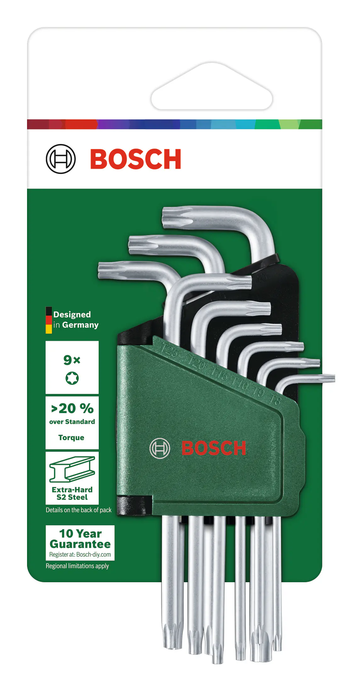 Bosch Stiftschlüssel-Set TX 9-teilig