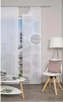 Flächenvorhang Borden grau, 60 x 260 cm