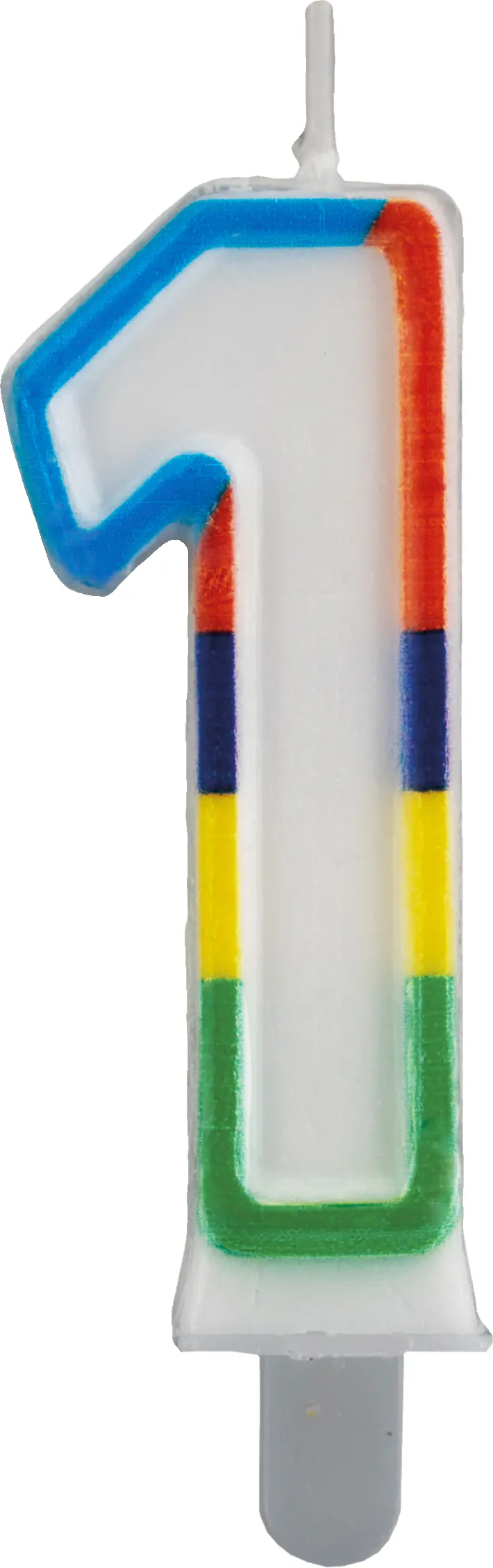 Geburtstagskerze Zahl 1 bunt 6 cm - 1 Stück