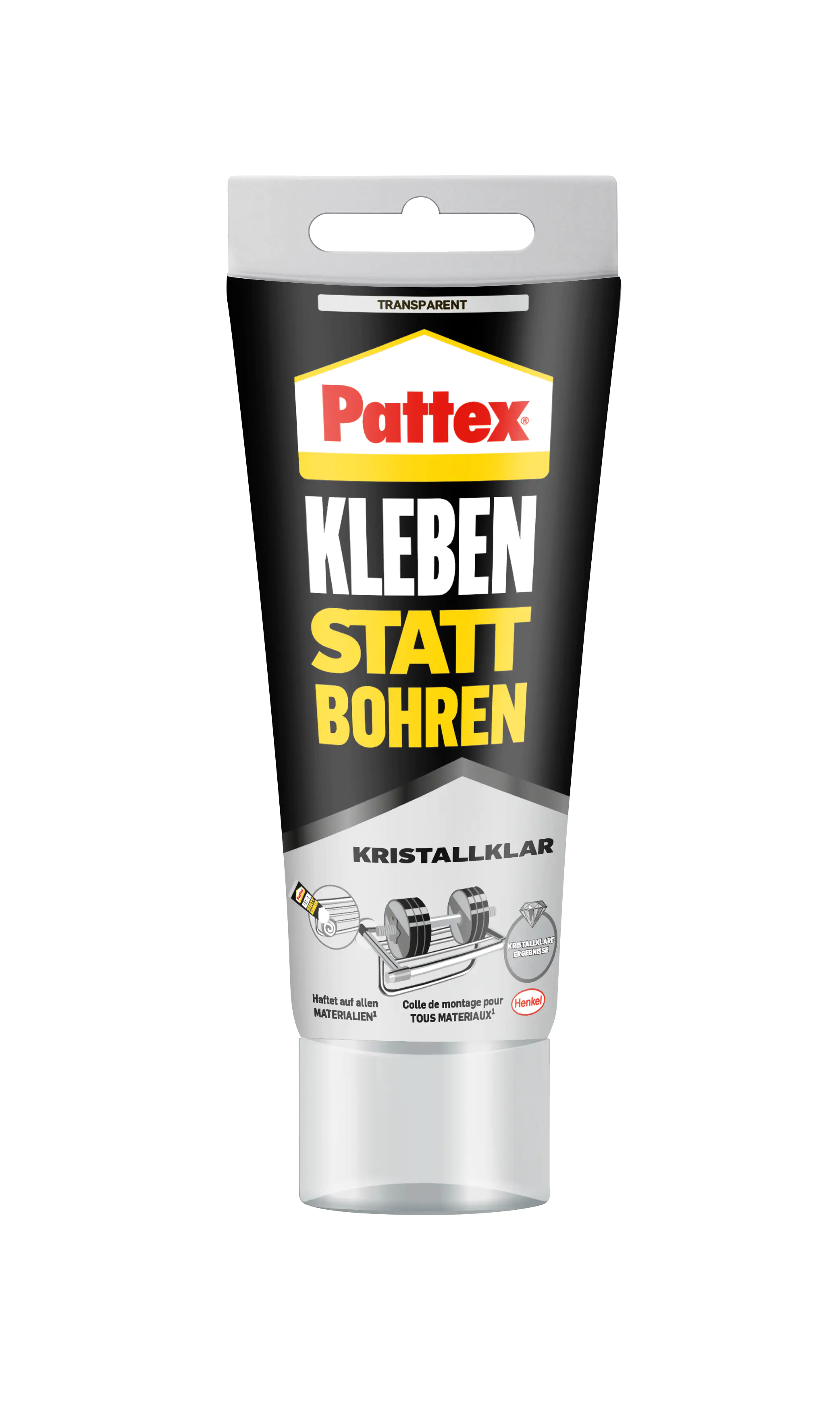 Pattex Montagekleber Kleben statt Bohren Kristallklar 90 g Tube, transparent