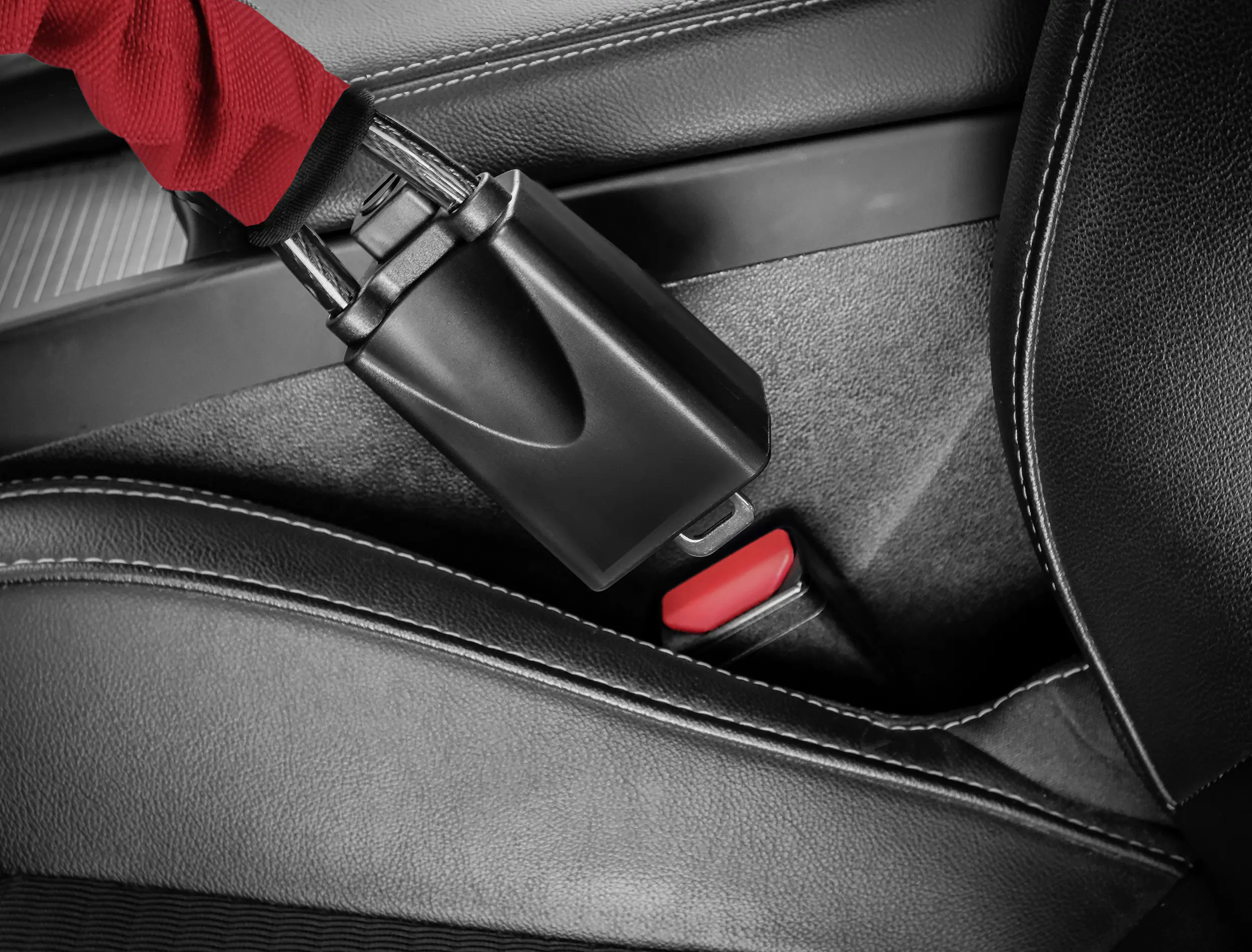 Calima Lenkradschloss mit Gurtadapter rot Calima Lenkradschloss mit Gurtadapter rot