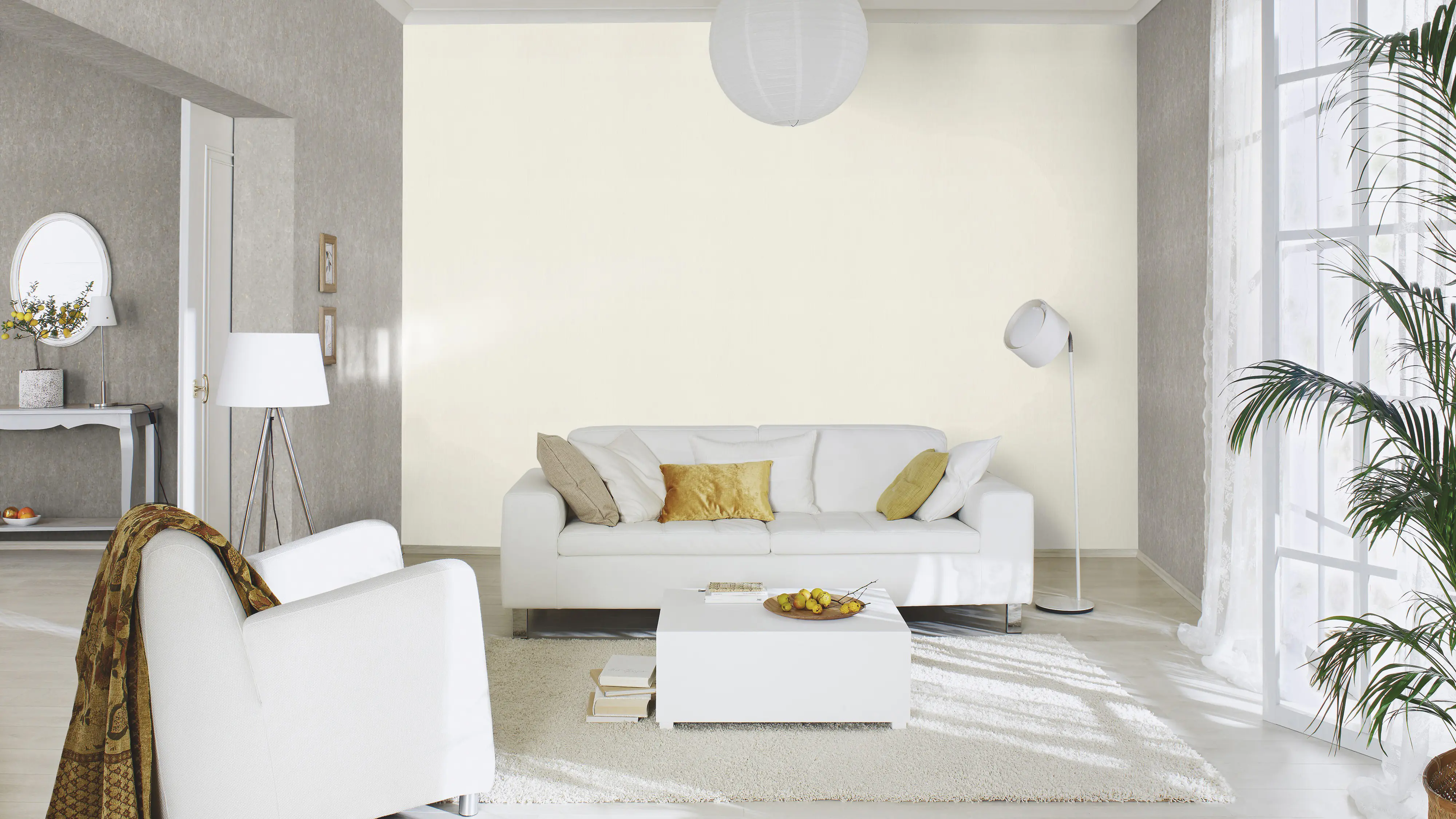 Rasch Vliestapete 537604 Weiß-Offwhite Uni 10,05 m x 0,53 m