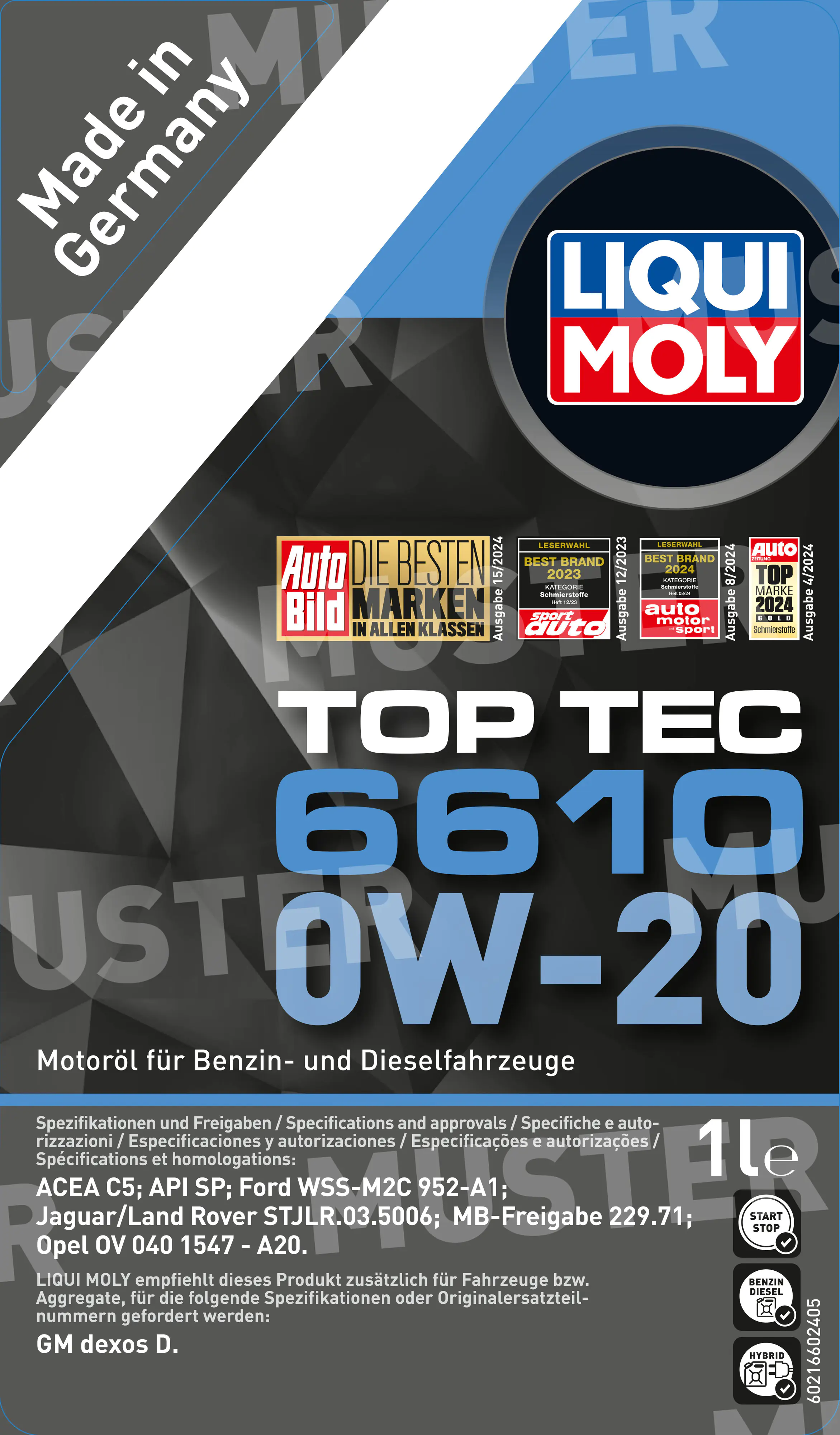 Liqui Moly Motoröl Top Tec 6610 0W-20 1L