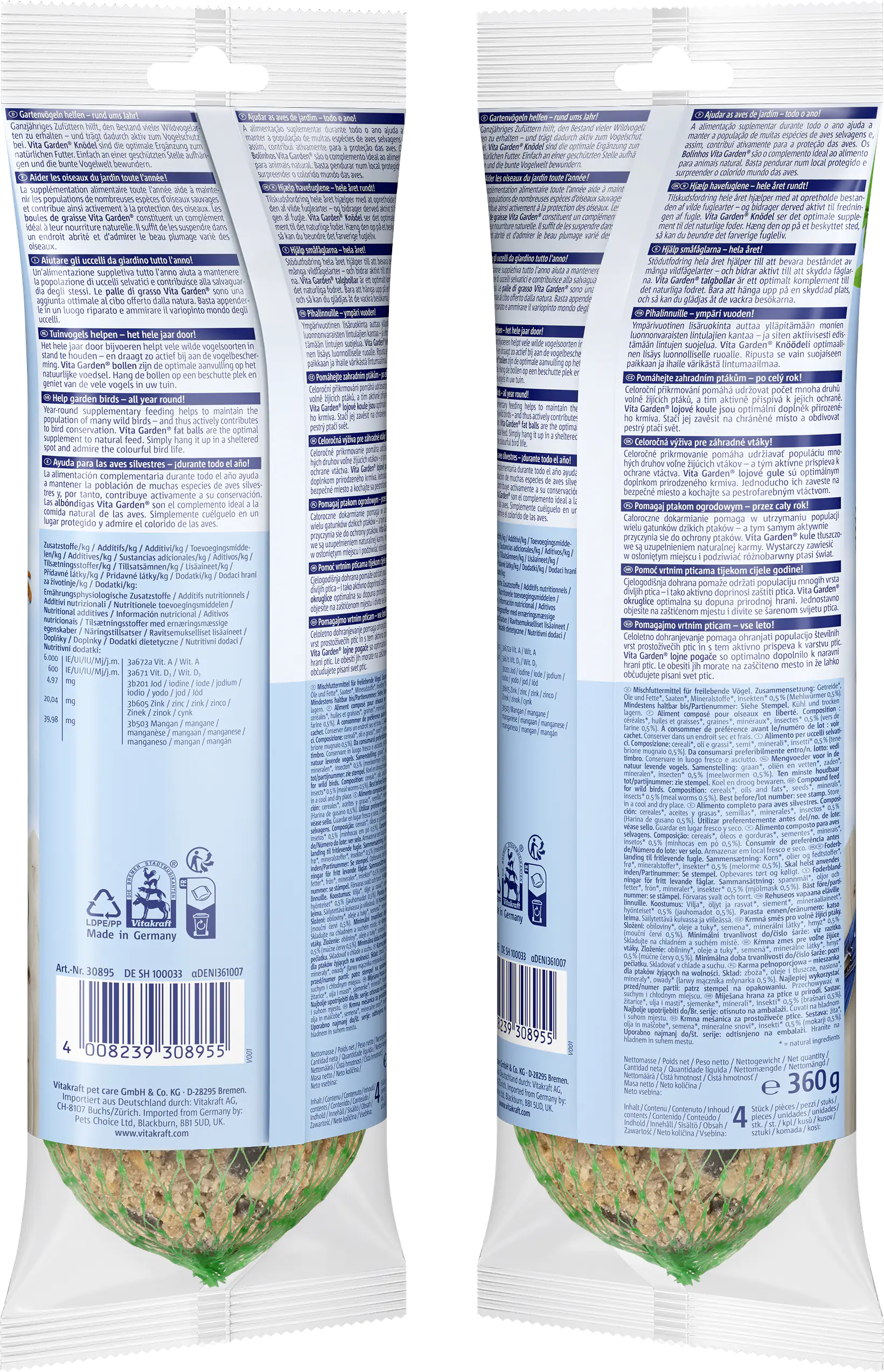 Vitakraft Vita Garden® Knödel Insekten 4 Stück / 360 g