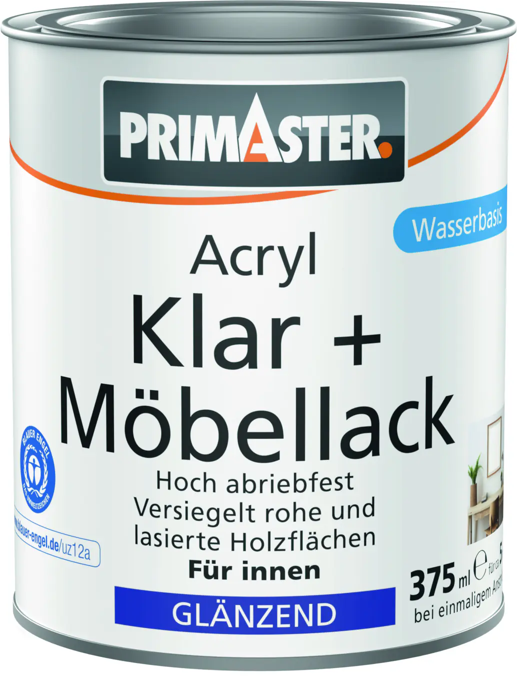 Primaster Acryl Klar + Möbellack 375 ml farblos glänzend