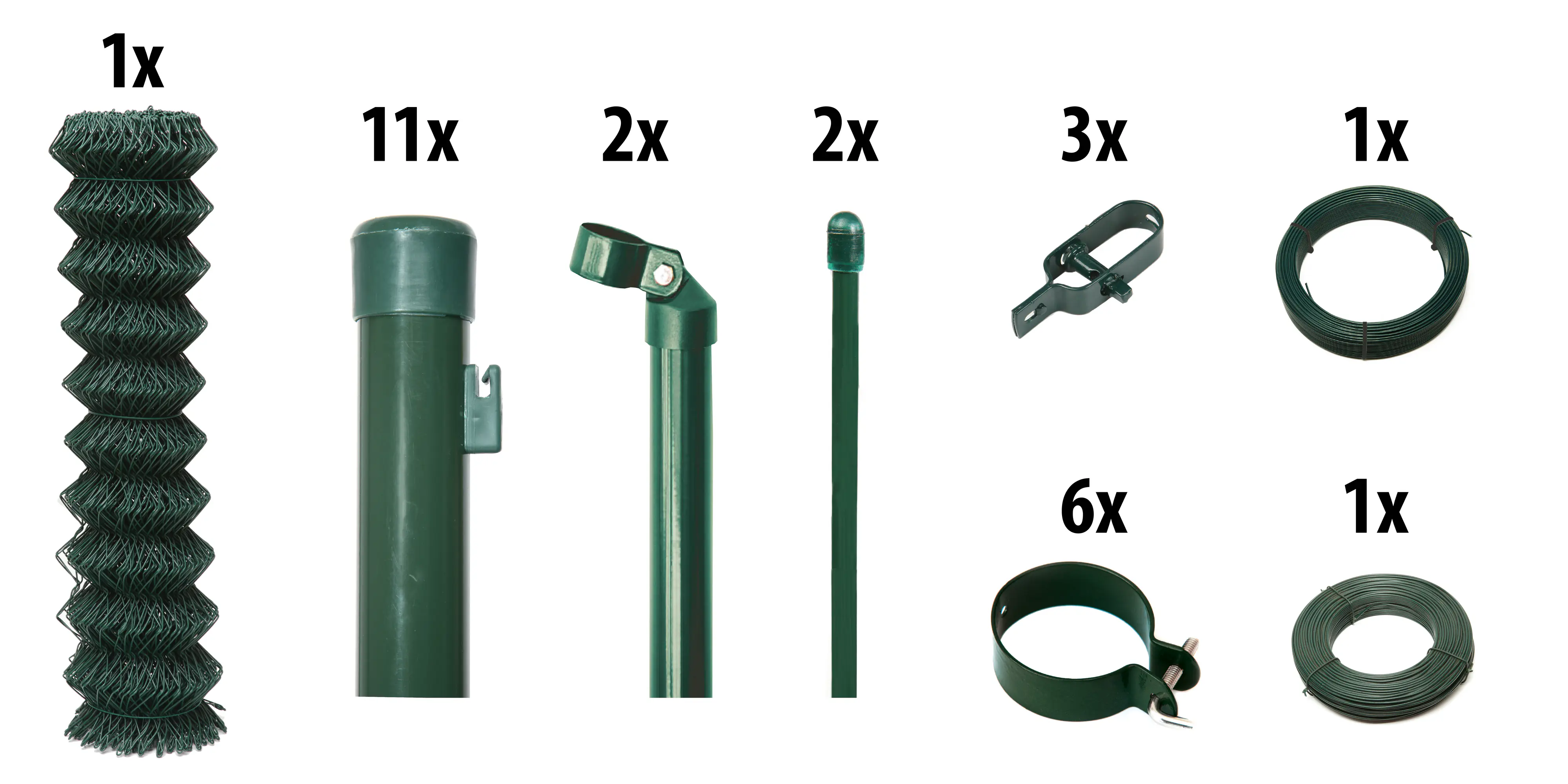Floraworld Maschendrahtzaun Set 25 m 2500 x 125 cm inkl. 11 Pfosten 175 cm moosgrün