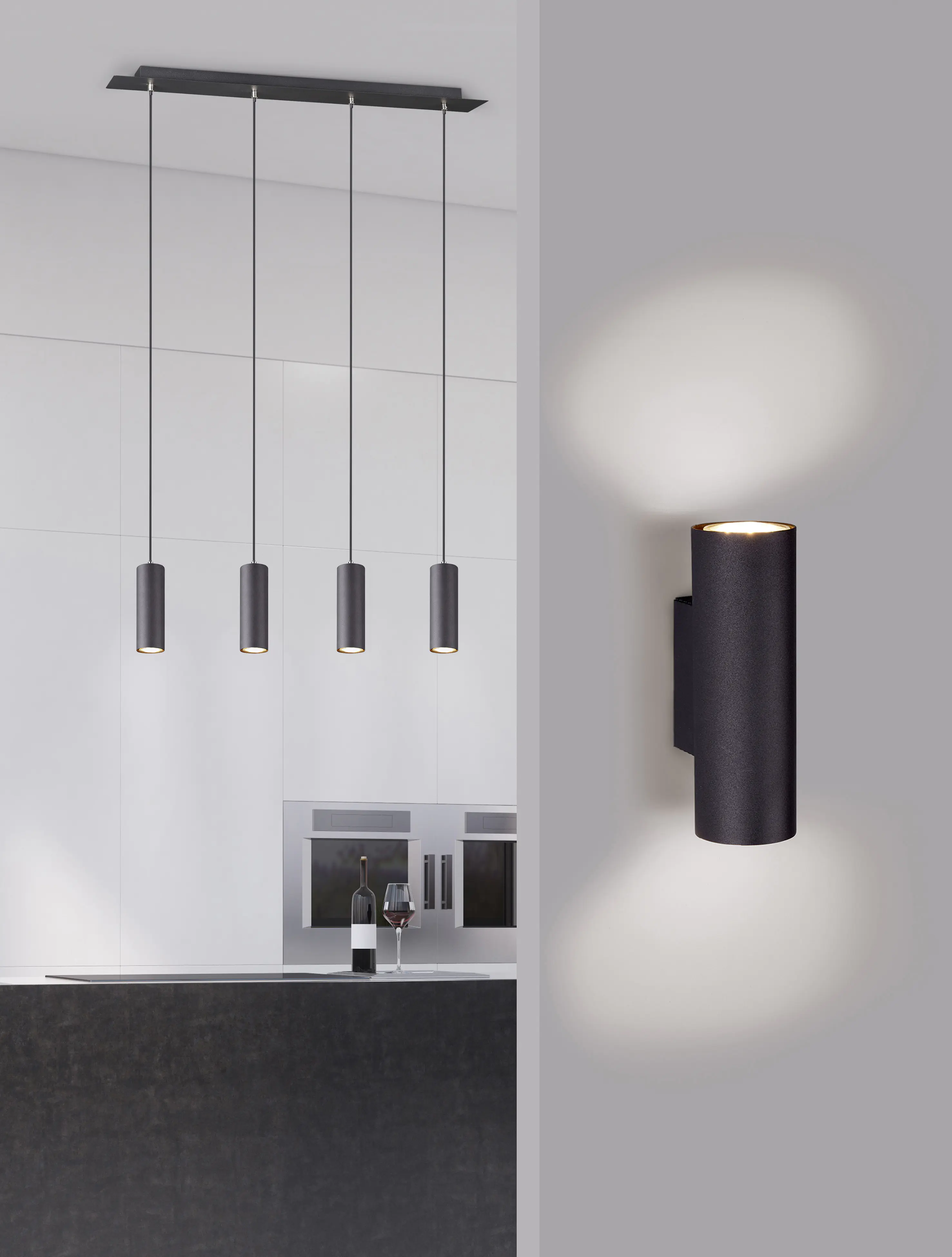 Trio Wandleuchte MARLEY schwarz matt