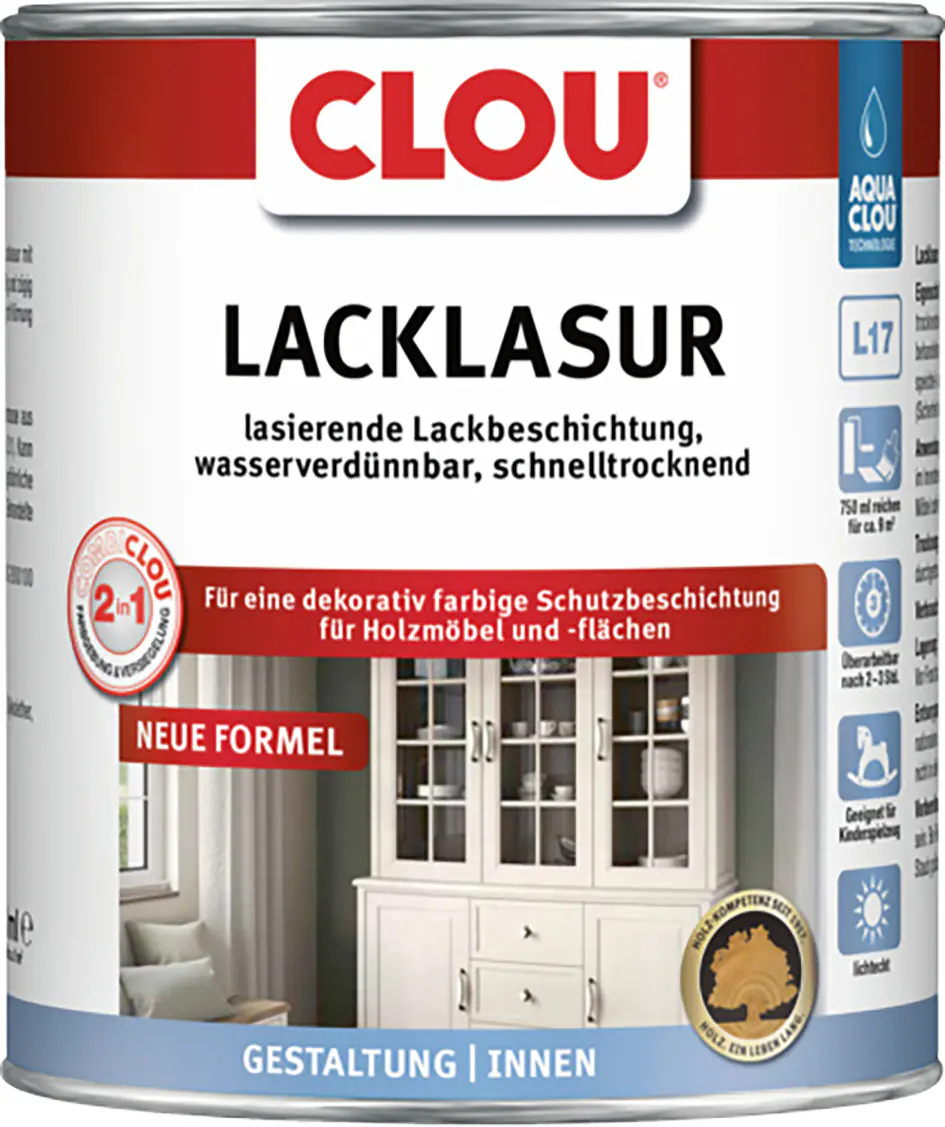 Clou Lacklasur 375 ml weiß